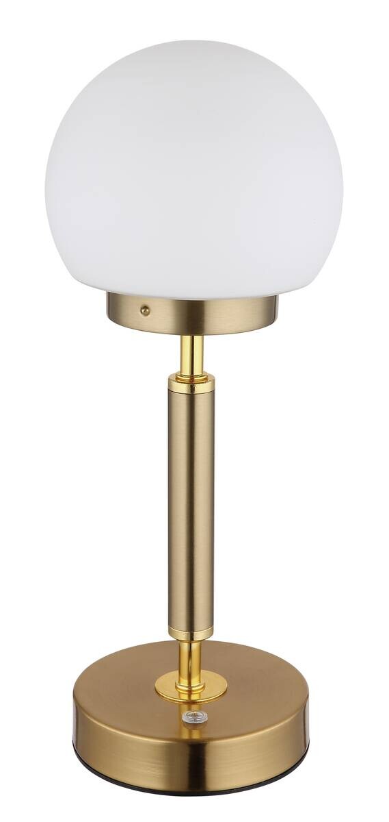 GLOBO LED-Tischleuchte Opal messing Glas Metall H/D: ca. 28,5x11,5 cm 1 Brennstellen