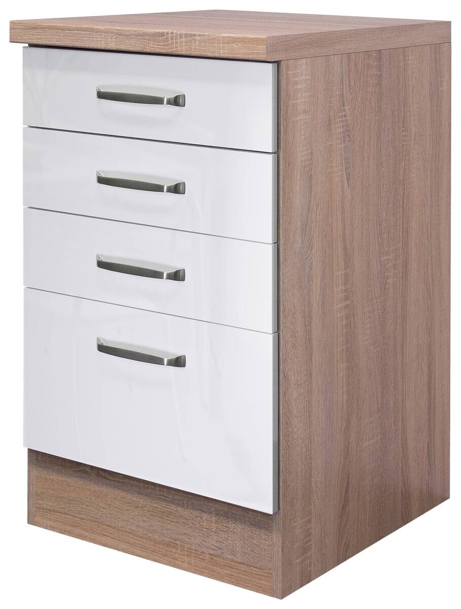 Schubkastenschrank Valero weiß Hochglanz B/H/T: ca. 50x86x60 cm