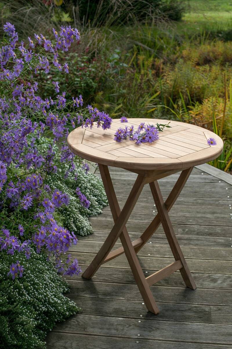 deVries Gartentisch Woodie natur Teakholz H/D: ca. 75x70 cm