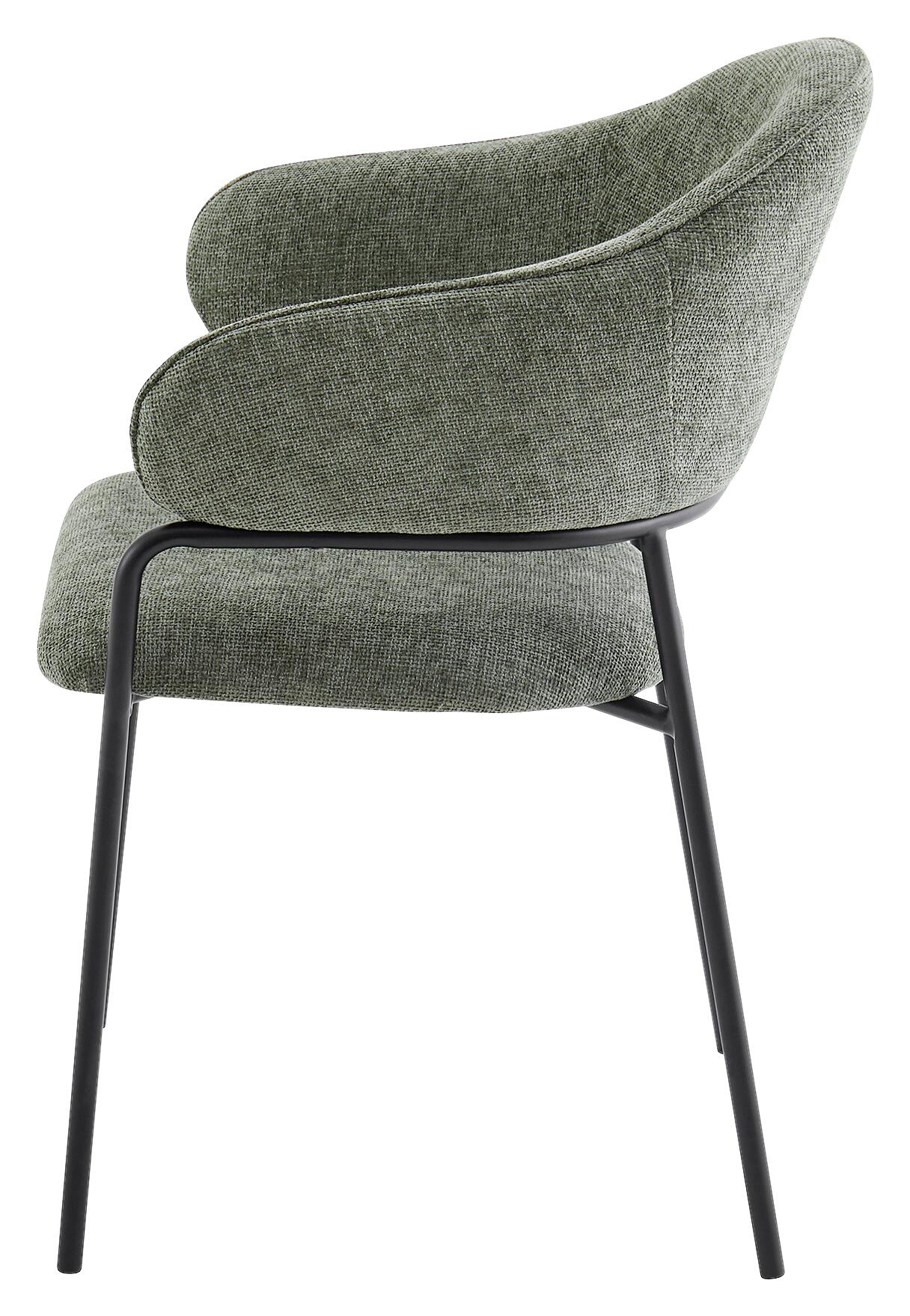 Stuhl CURVE, 2er-Set grün Stoff B/H/T: ca. 60x86x58 cm