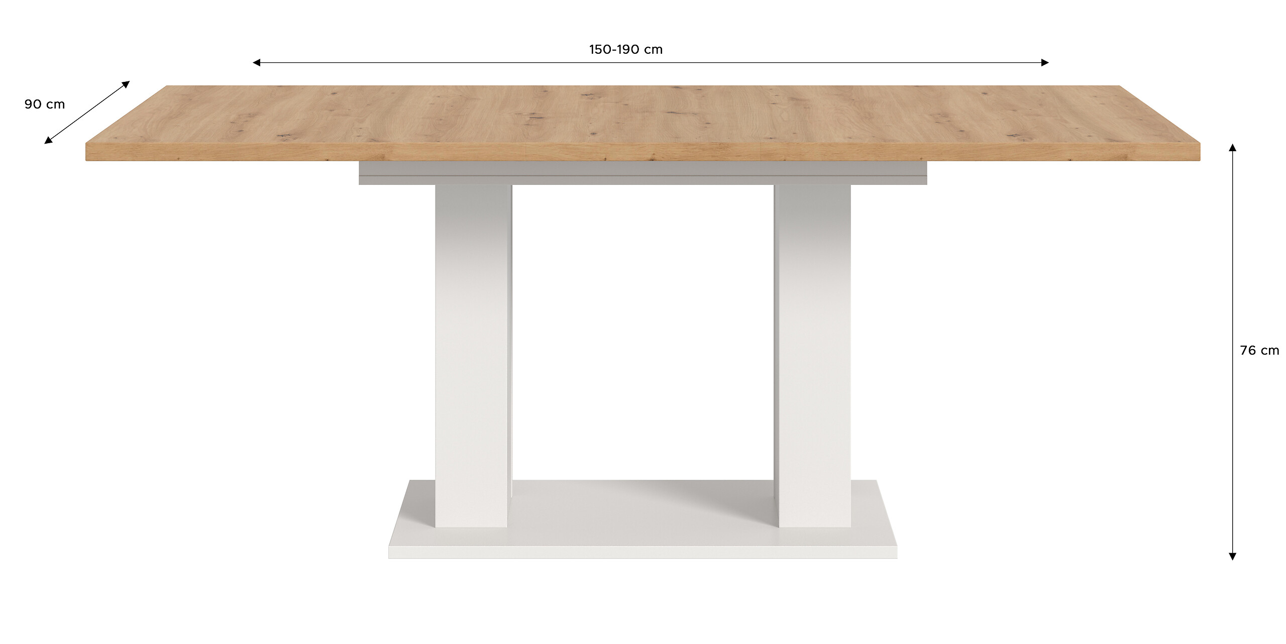 Esstisch MOTION weiß Artisan Nachbildung B/H/T: ca. 150x76x90 cm