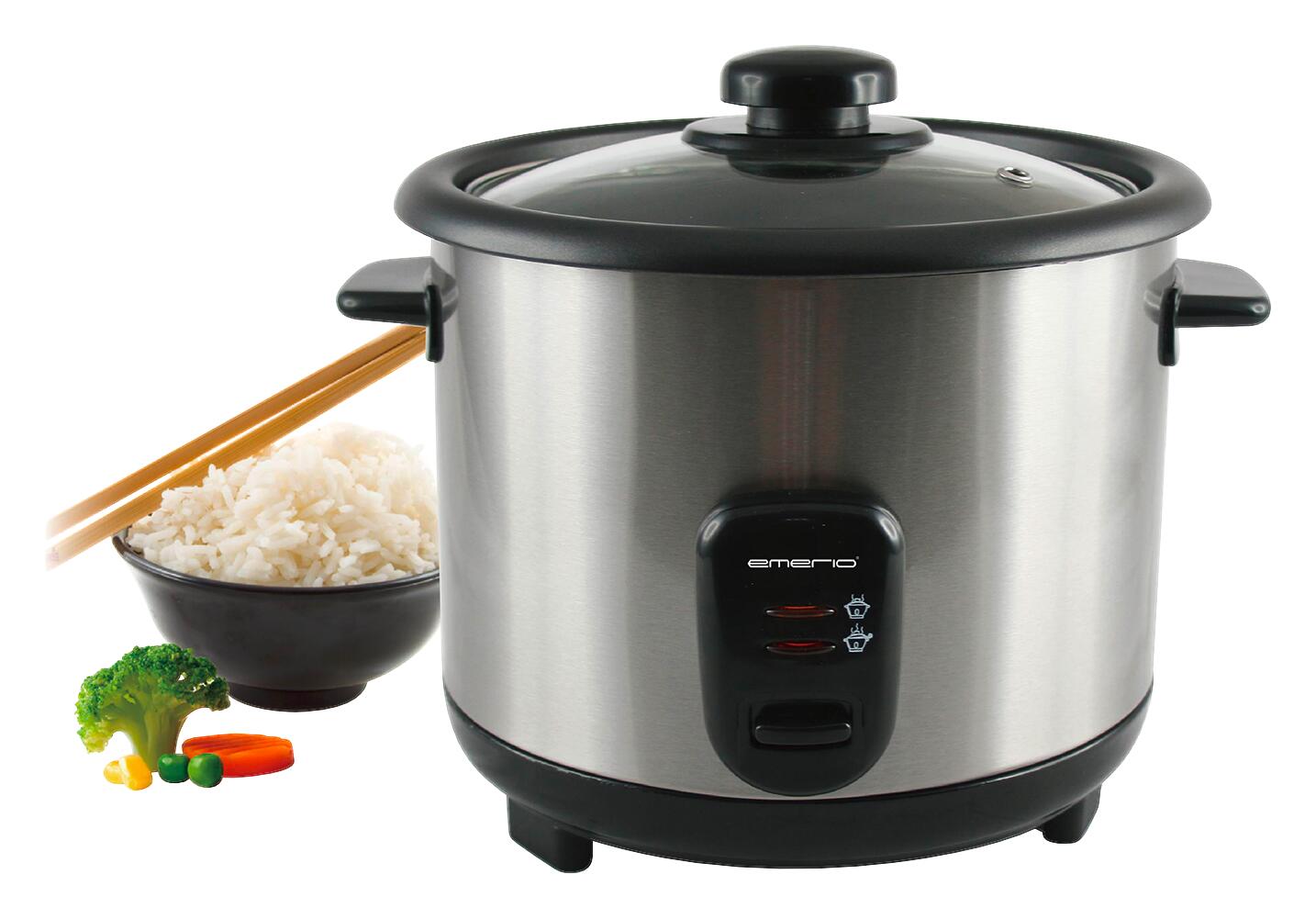 Emerio Edelstahl-Reiskocher RCE-110118 silber schwarz Edelstahl B/H: ca. 26x25 cm