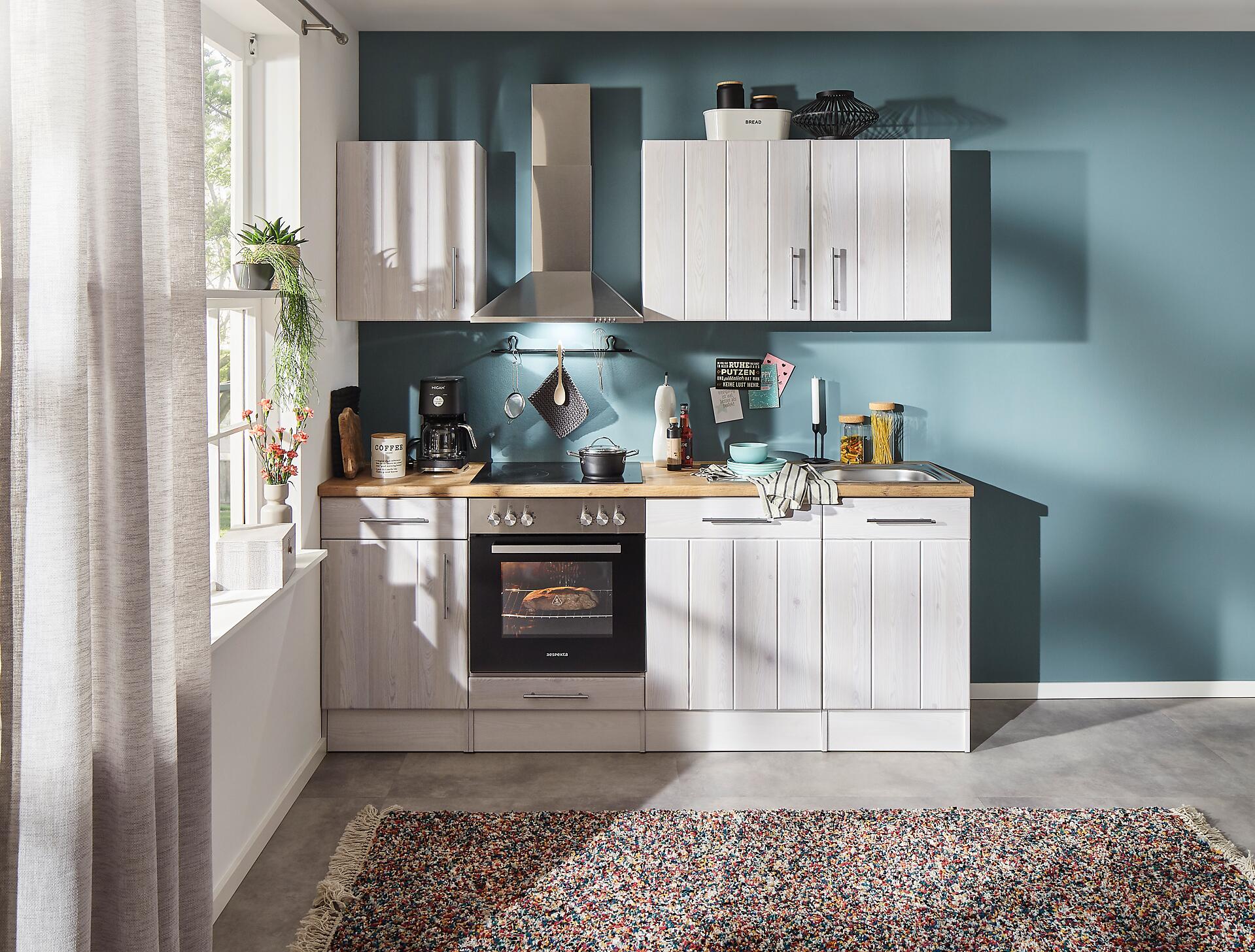 Respekta Küchenblock Premium weiß matt B/H/T: ca. 220x211x60 cm