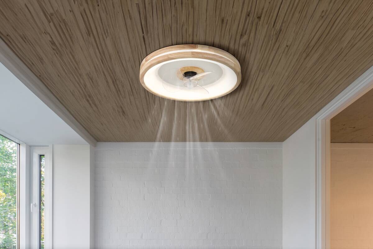 GLOBO Deckenventilator Opal weiß dunkelbraun H/D: ca. 12,5x50 cm max. 30 W