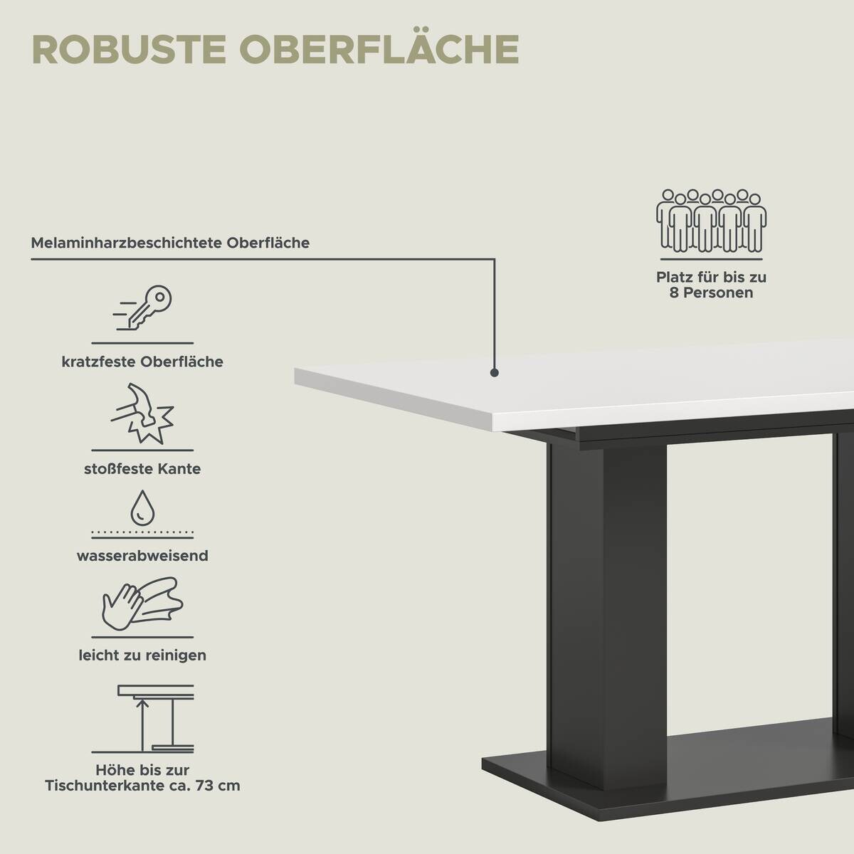 Esstisch MOTION grau B/H/T: ca. 150x76x90 cm