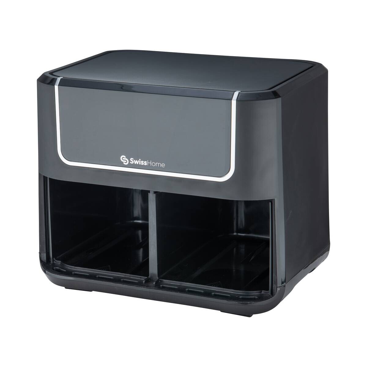 SWISS HOME Doppel-Heißluftfritteuse SH-6931 schwarz Kunststoff B/H/L: ca. 24x28x32 cm ca. 3 l