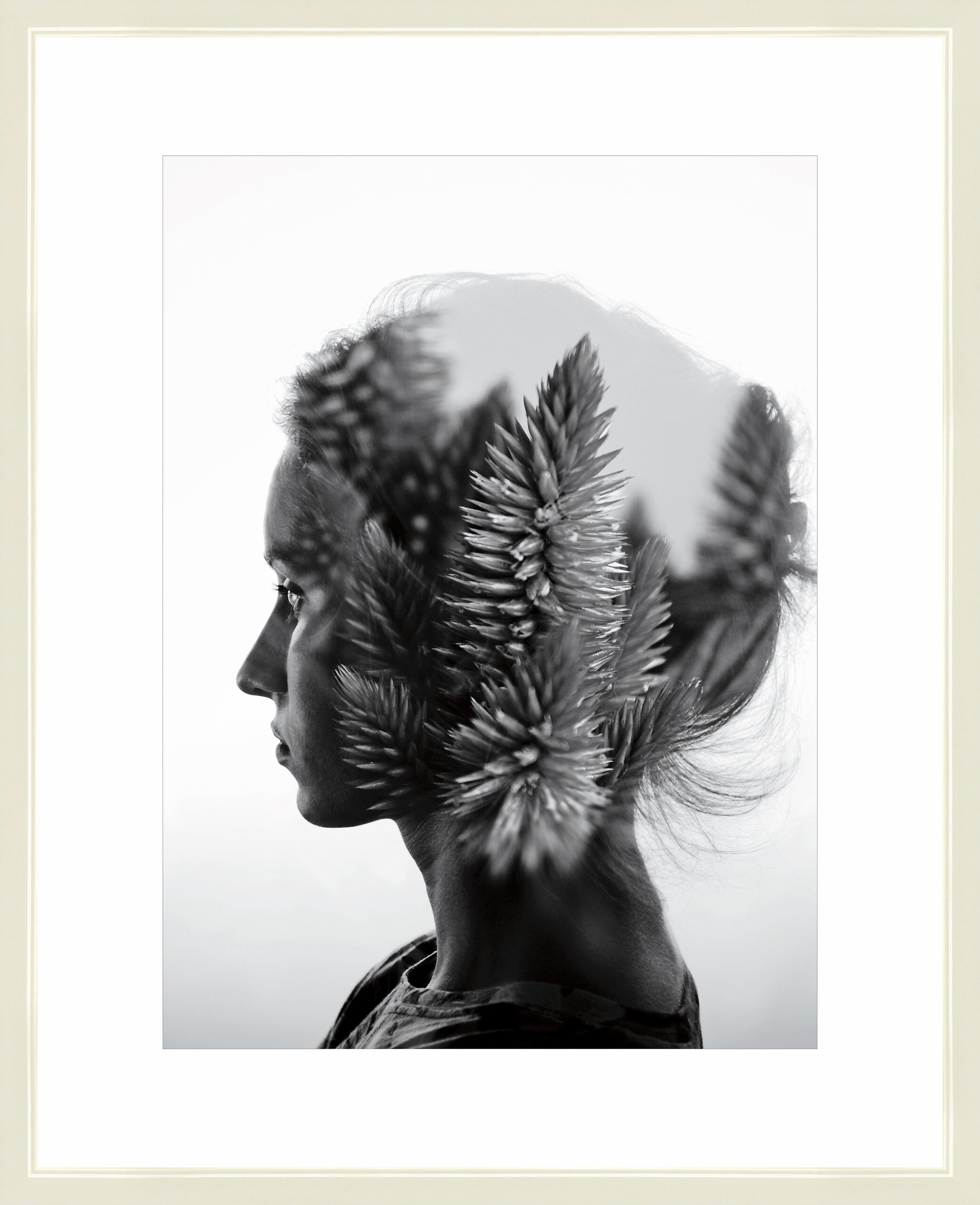 Bilderrahmen weiß Holz B/H/L: ca. 40x50x2 cm