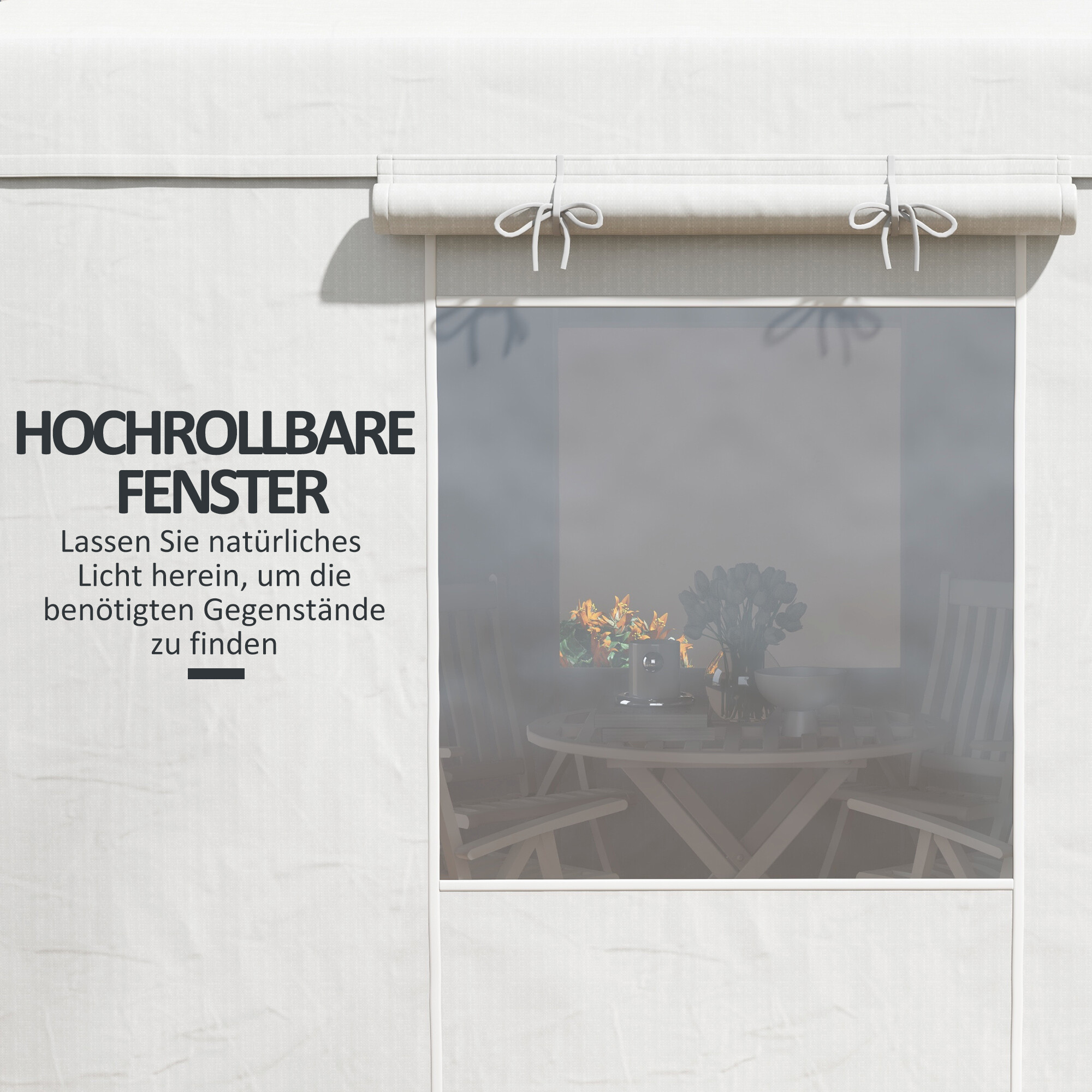 Outsunny Pavillon-Abdeckung 3,6x3m weiß Kunststoff B/H/L: ca. 300x270x360 cm