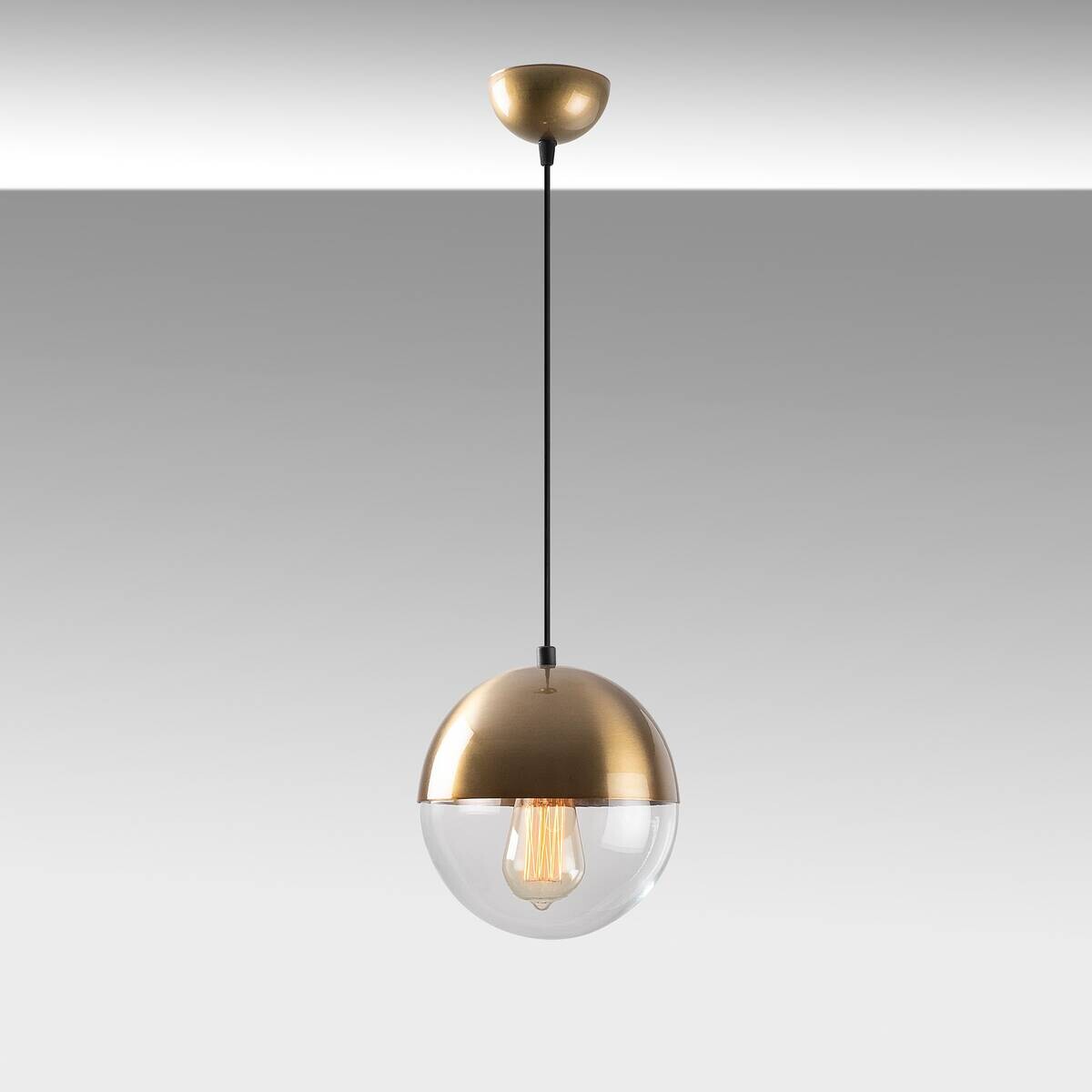 Opviq Pendelleuchte Bastos bronze Glas Metall B/H/T/L/D: ca. 20x117x20x20x20 cm E27 1 Brennstellen