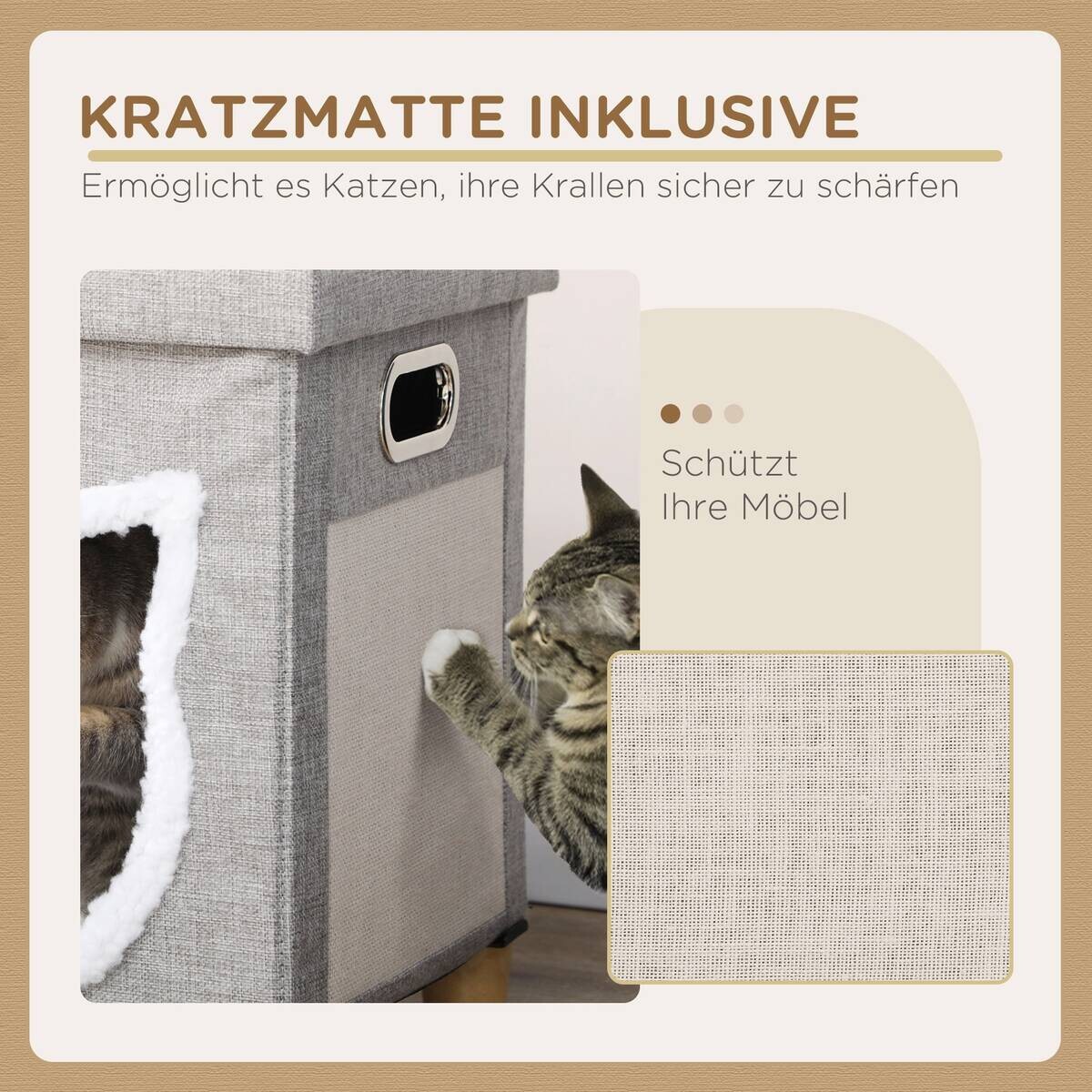 PawHut Katzen-Zubehör grau Polypropylen B/H/L: ca. 35,5x35,5x42,5 cm