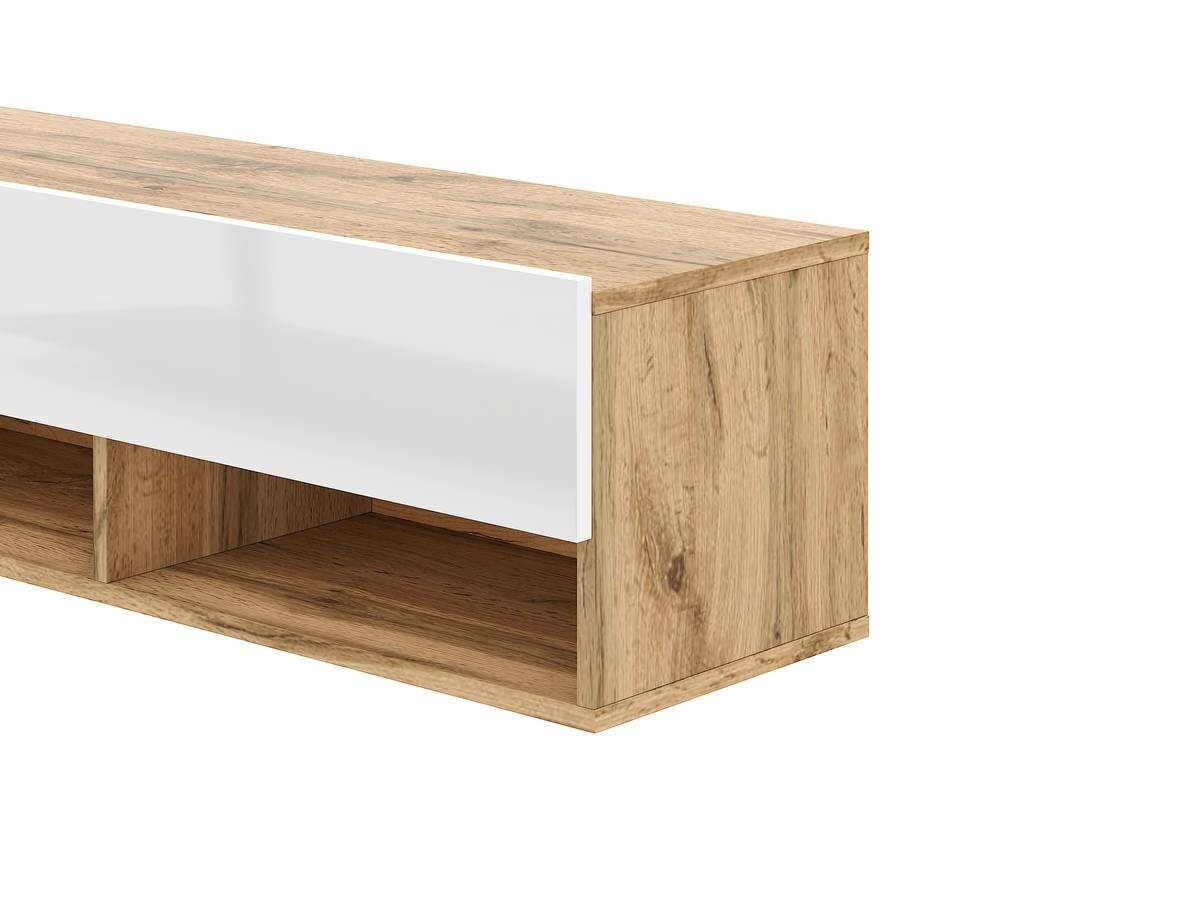 TV-Lowboard TV LOWBOARD DERBY 100 Eiche Wotan Nachbildung weiß glänzend B/H/T: ca. 100x32,5x31,5 cm