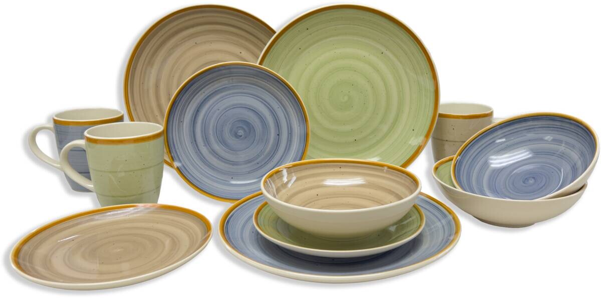 Kevoli  home Kombiservice grün Steingut 24 tlg.