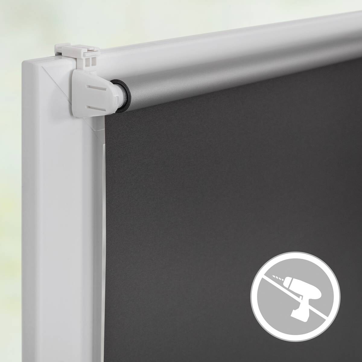 LICHTBLICK Thermo Klebe-/Klemmrollo Verdunklungsqualität anthrazit B/L: ca. 85x150 cm