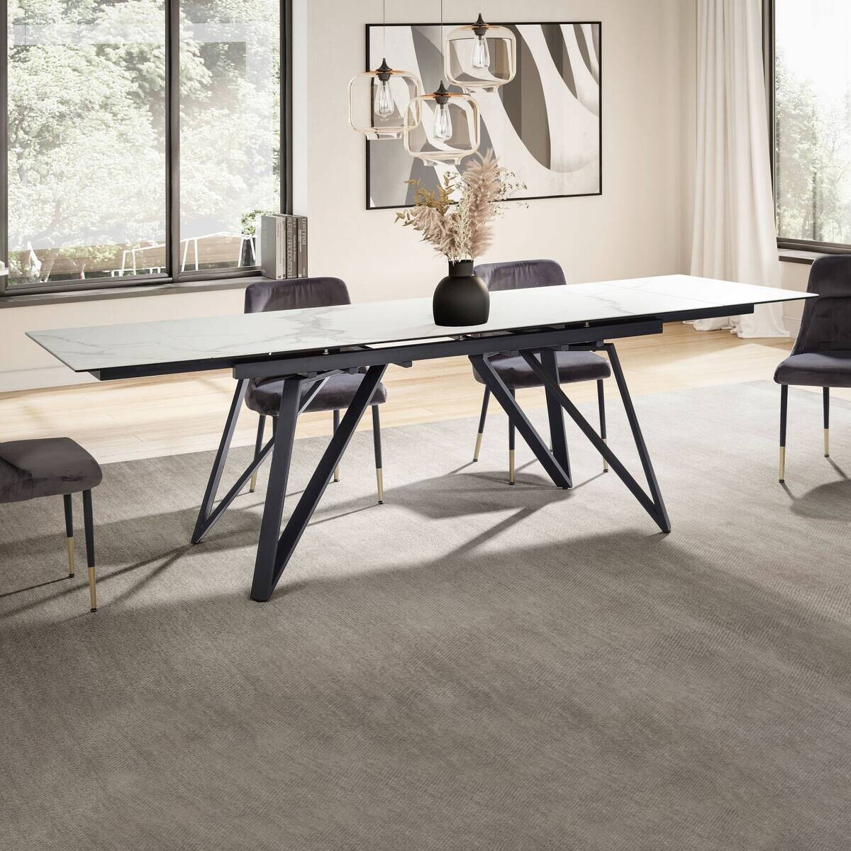 Esstisch weiß Marmor Optik B/H/T: ca. 180x76x95 cm