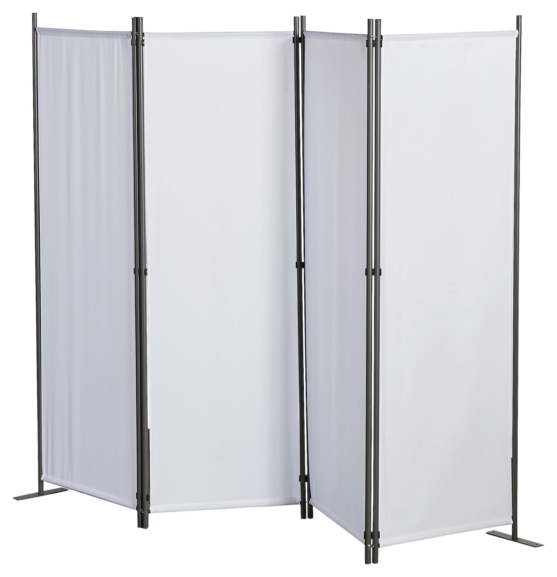 Grasekamp Paravent weiß Stahl H/L: ca. 170x225 cm