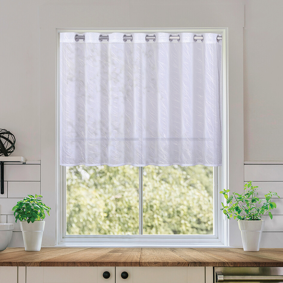 Scheibengardine Korsika weiß B/L: ca. 150x75 cm