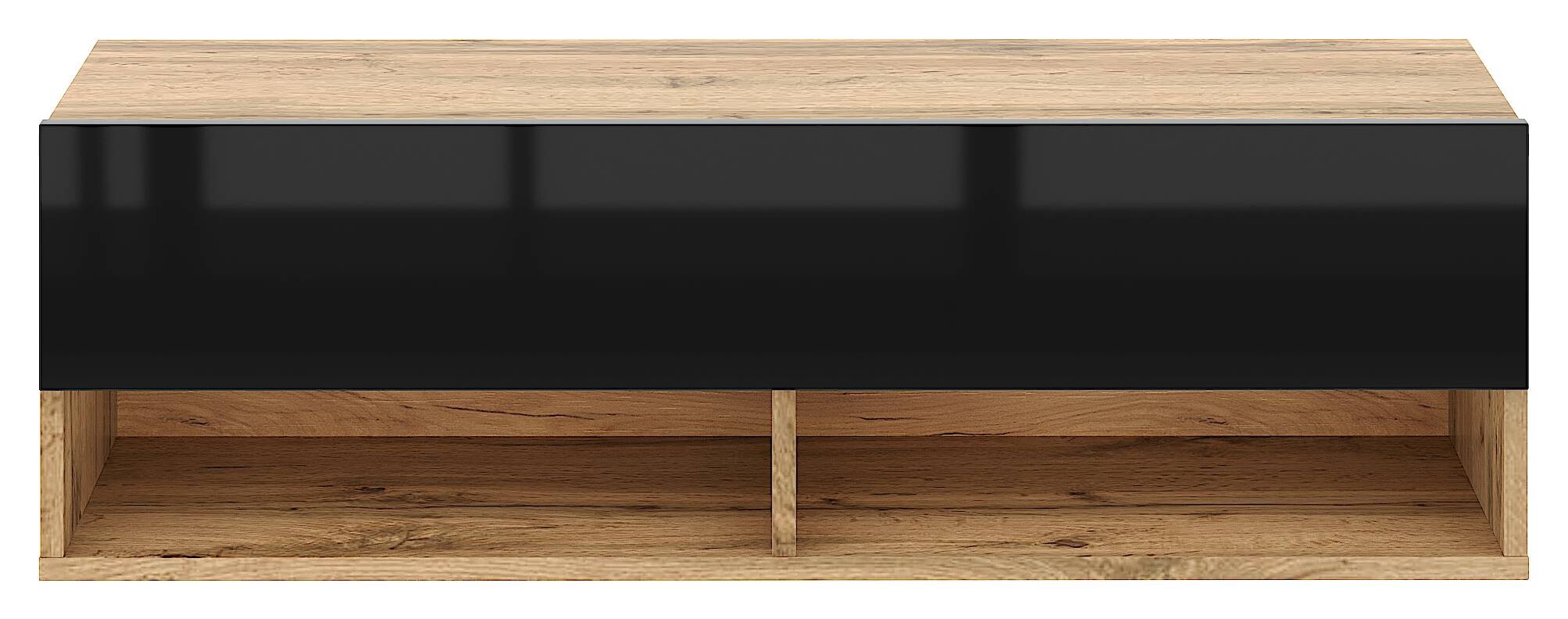 TV-Lowboard TV LOWBOARD DERBY 100 Eiche Wotan Nachbildung schwarz glänzend B/H/T: ca. 100x32,5x31,5 cm