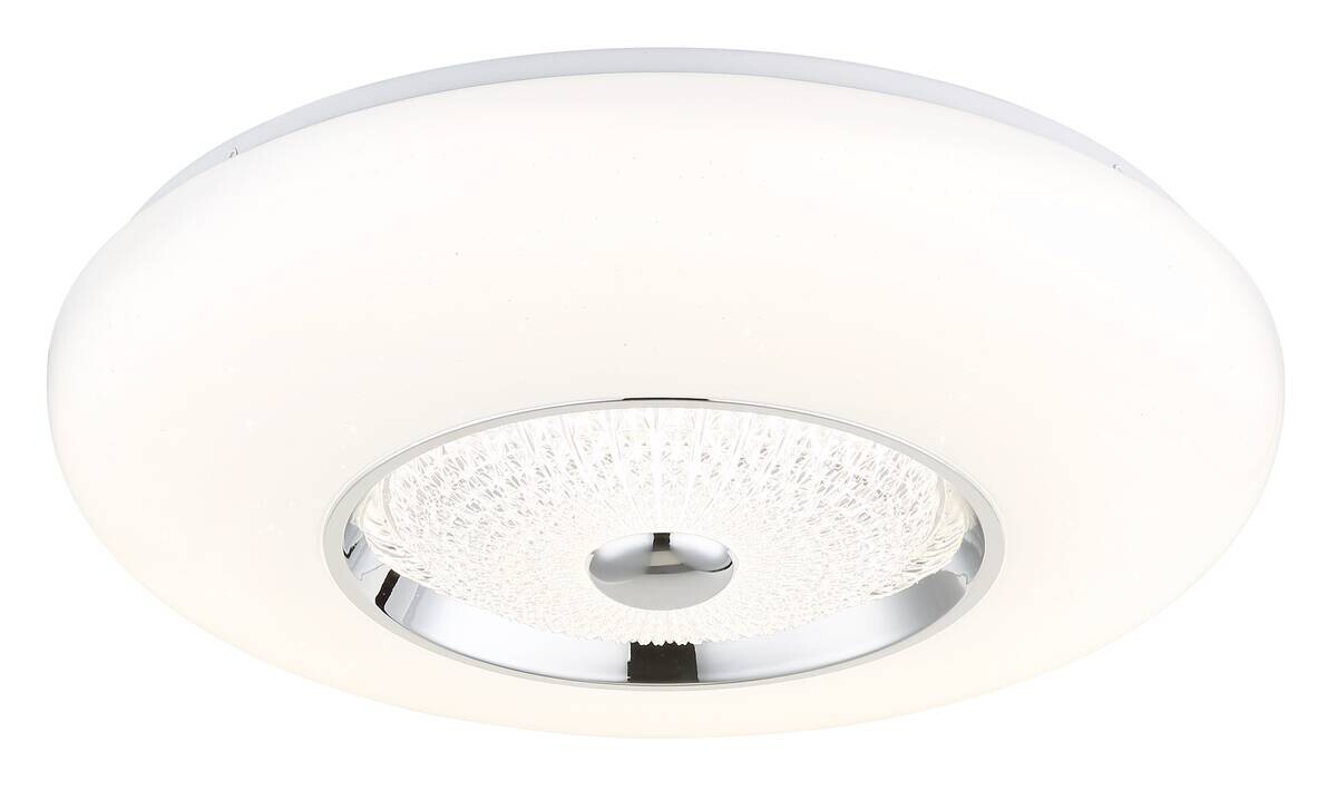 GLOBO Deckenleuchte klar weiß Opal Acryl Metall Kunststoff H/D: ca. 11x48,5 cm 1 Brennstellen