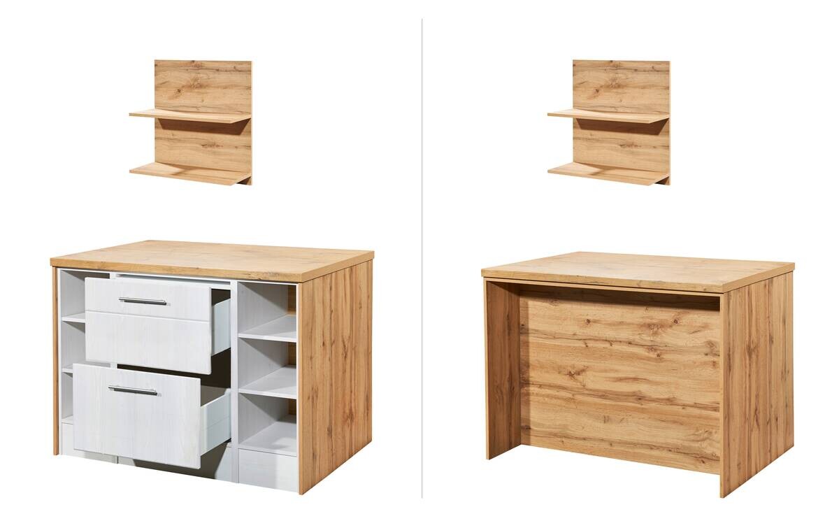 Respekta Winkelküche Anton weiß Lärche Nachbildung B/H/T: ca. 310x211x172 cm