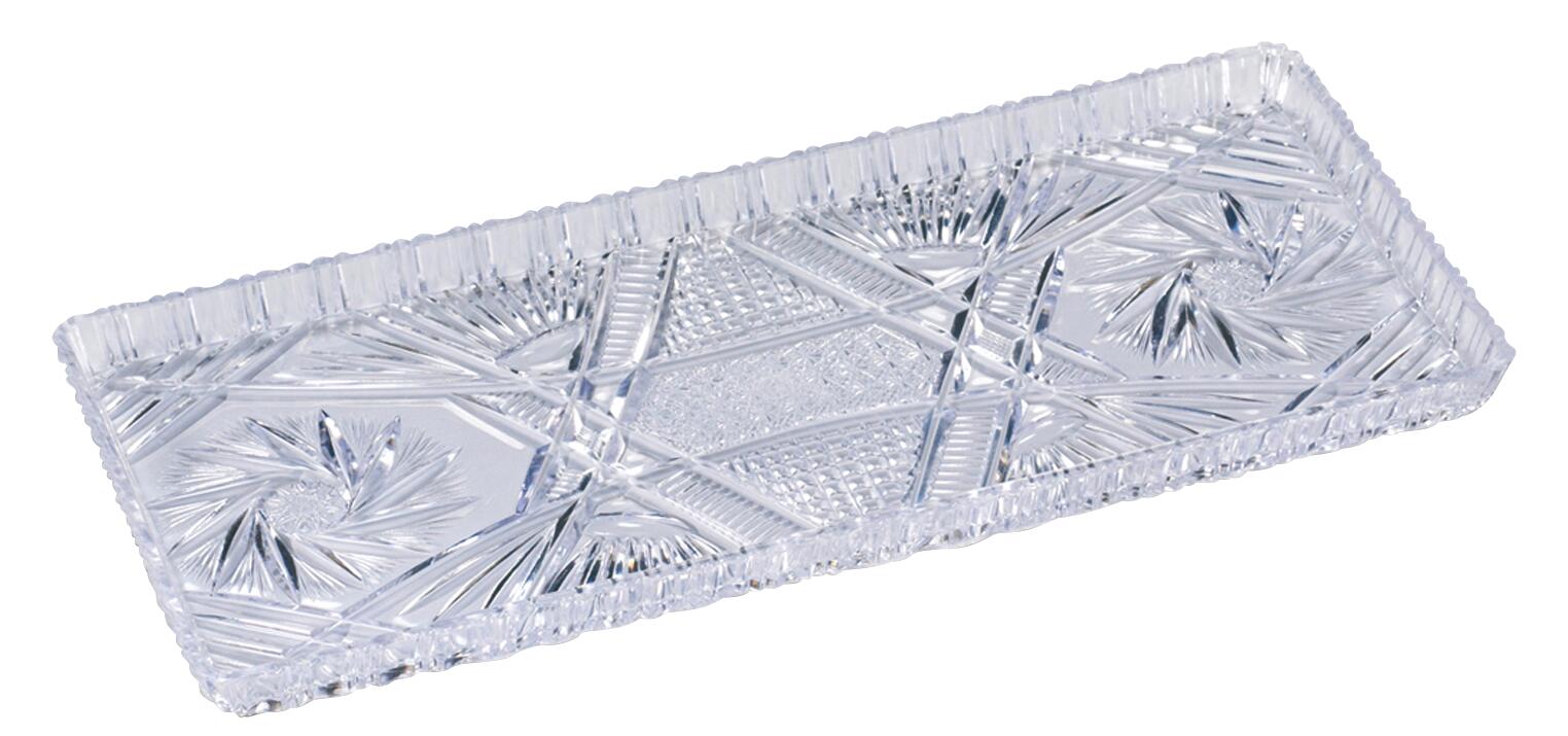 Tortenplatte glasklar B/H/L: ca. 15x1,8x34 cm