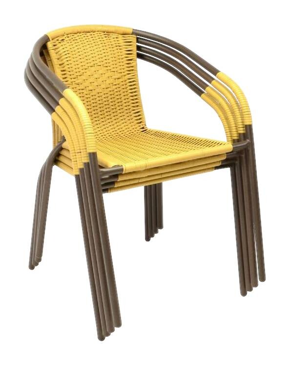 VCM Bistrostuhl beige Kunststoff B/H/T: ca. 53x73x60 cm