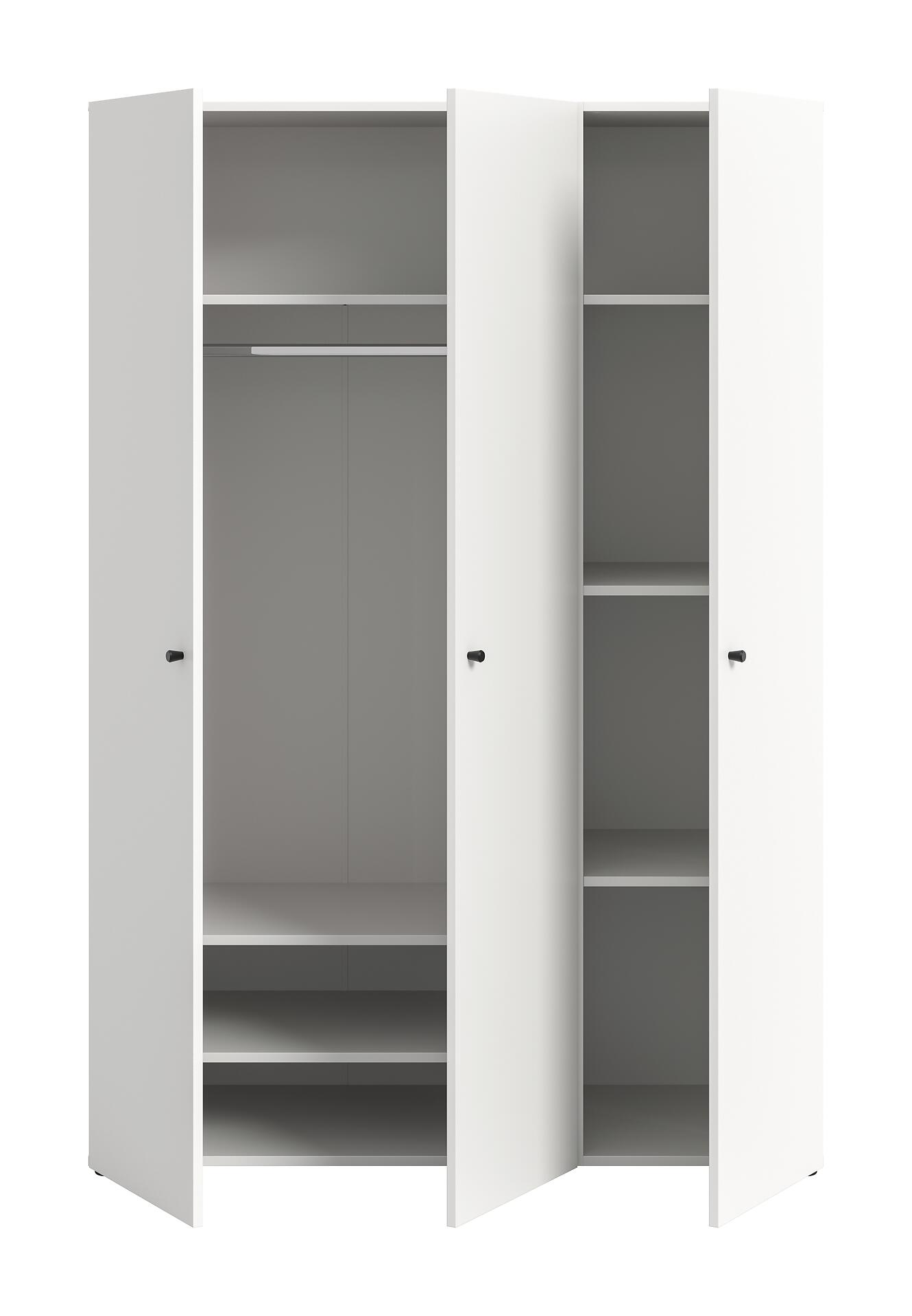 Kleiderschrank DARWIN weiß B/H/T: ca. 120x176x51 cm