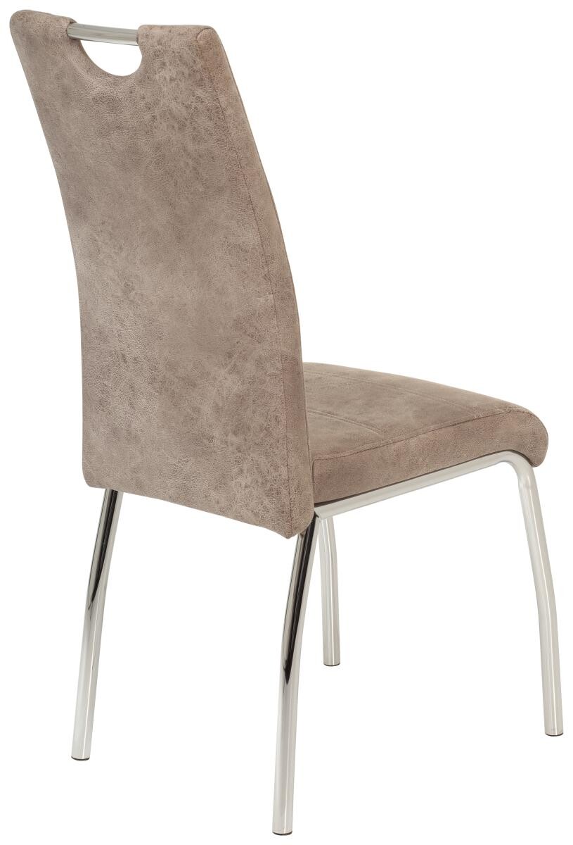 Stuhl Susi 2er Set beige Vintage Microfaser B/H/T: ca. 44x98x61 cm