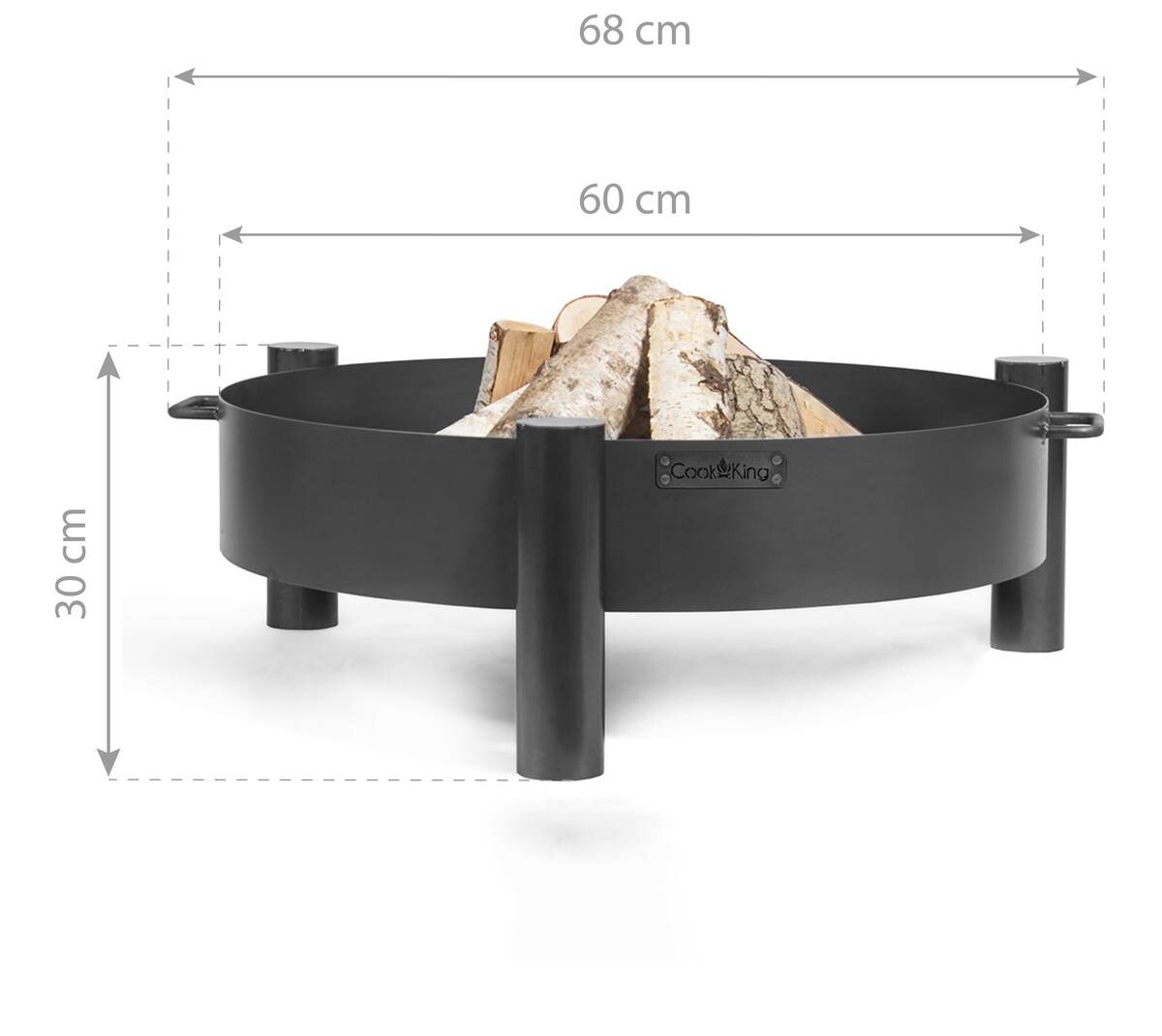 CookKing Feuerschale Haiti schwarz Stahl B/H/T: ca. 68x30x68 cm
