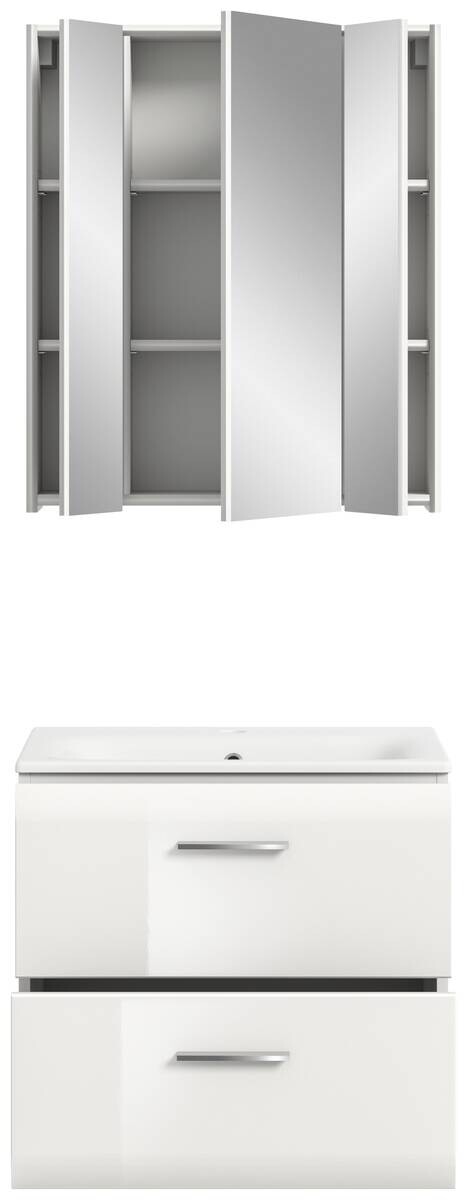 Badezimmer-Set Ice weiß weiß Hochglanz B/H/T: ca. 60x185x46 cm