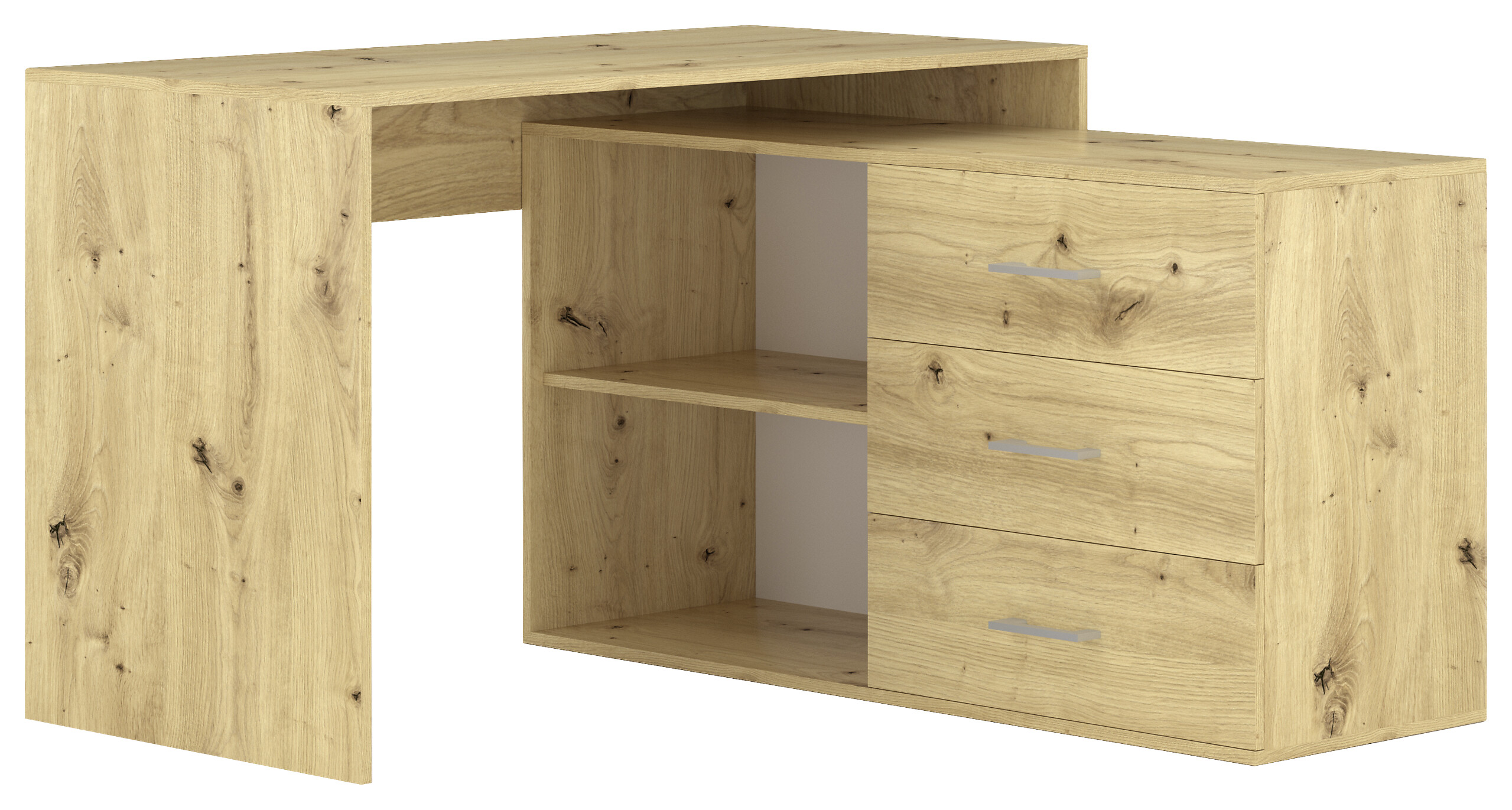 Schreibtisch KURT Eiche Artisan Nachbildung B/H/T: ca. 120x75,4x122 cm Schreibtisch KURT Eiche Artisan Nachbildung B/H/T: ca. 120x75,4x122 cm