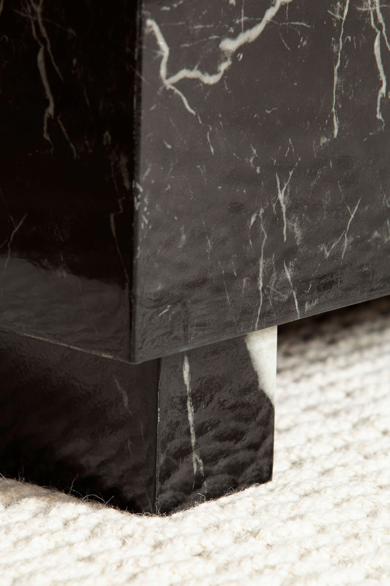 Wohnling Couchtisch schwarz Marmor B/H/T: ca. 60x35x60 cm