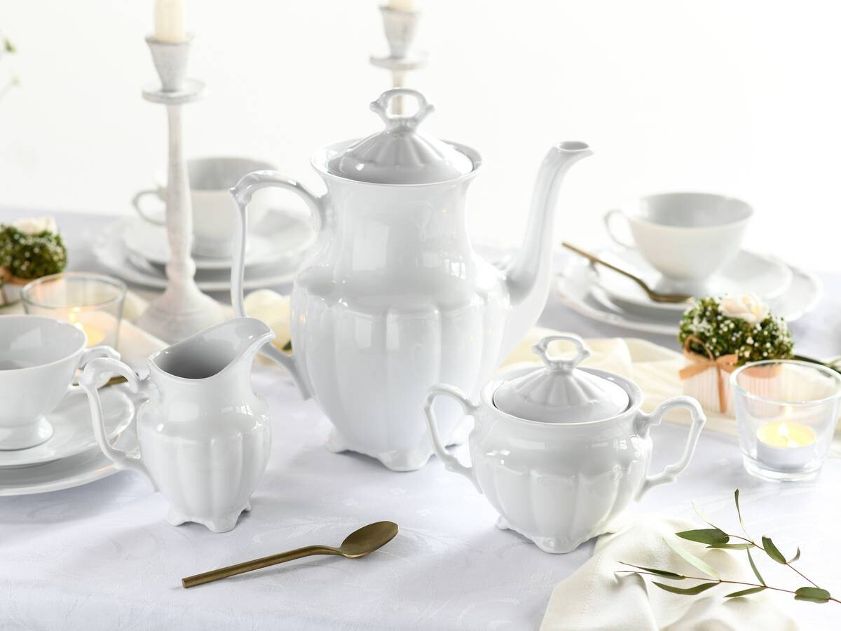 CreaTable Kaffee-Set Maria Theresia weiß Porzellan