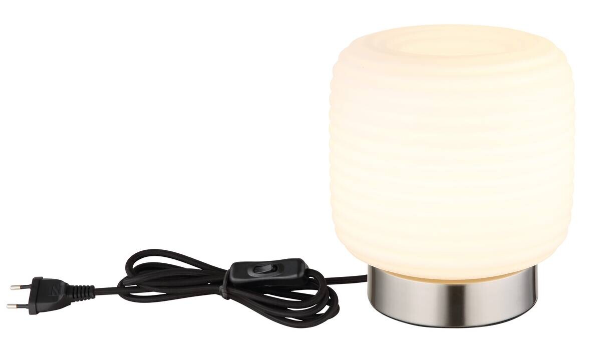 GLOBO Tischleuchte schwarz Opal nickel matt Metall Glas H/D: ca. 21,5x20 cm 1 Brennstellen