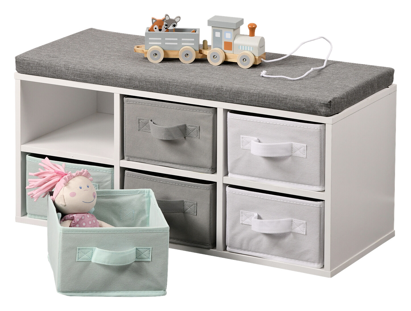 Kesper Kinder-Sitzbank weiß B/H/T: ca. 68x33x29,5 cm