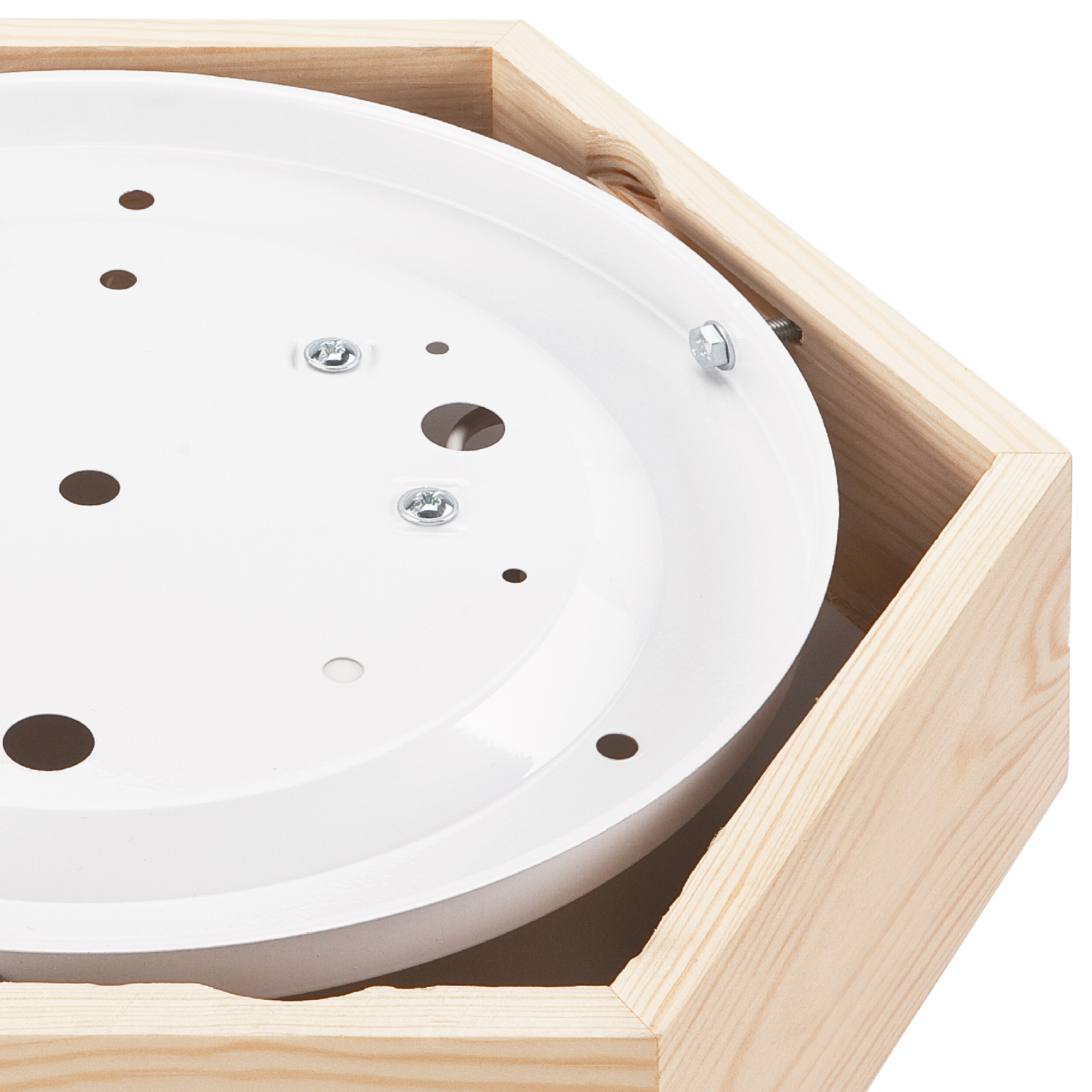 Lamkur Deckenleuchte kiefer Holz Glas B/H/L: ca. 33x12x33 cm 1 Brennstellen