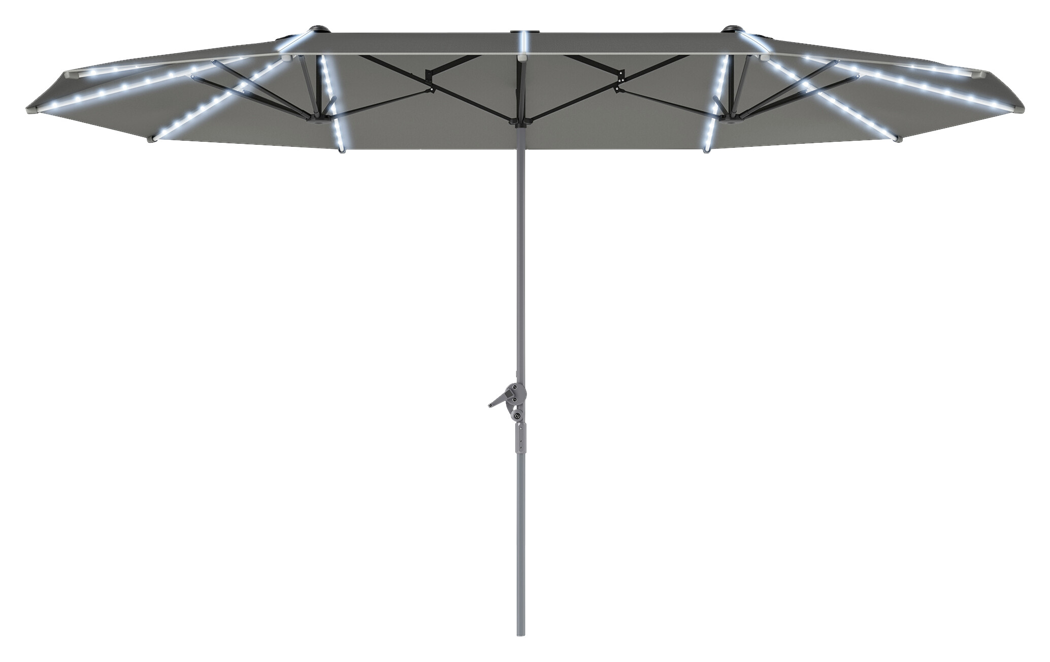 Outsunny Doppelsonnenschirm dunkelgrau Aluminium B/H/L: ca. 267x249x451 cm