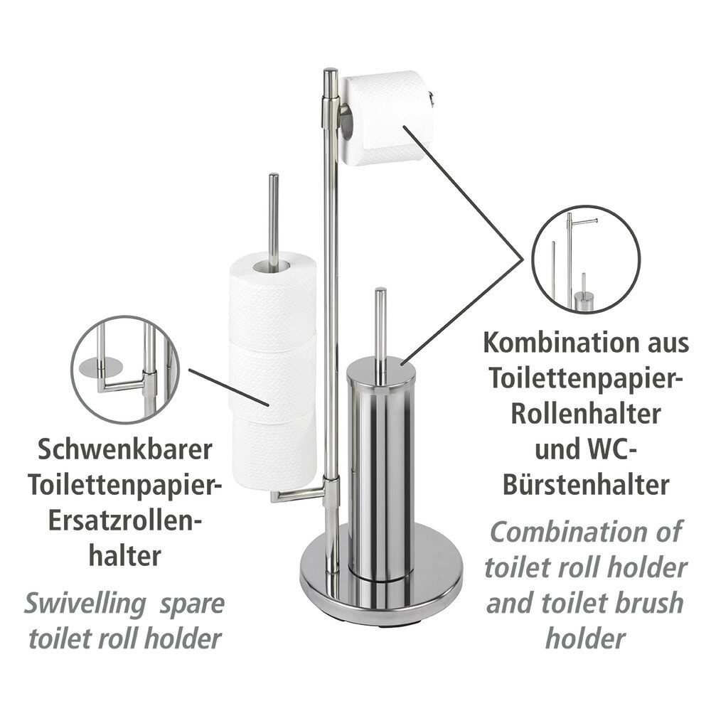 WENKO Stand-WC-Garnitur Chrom Edelstahl