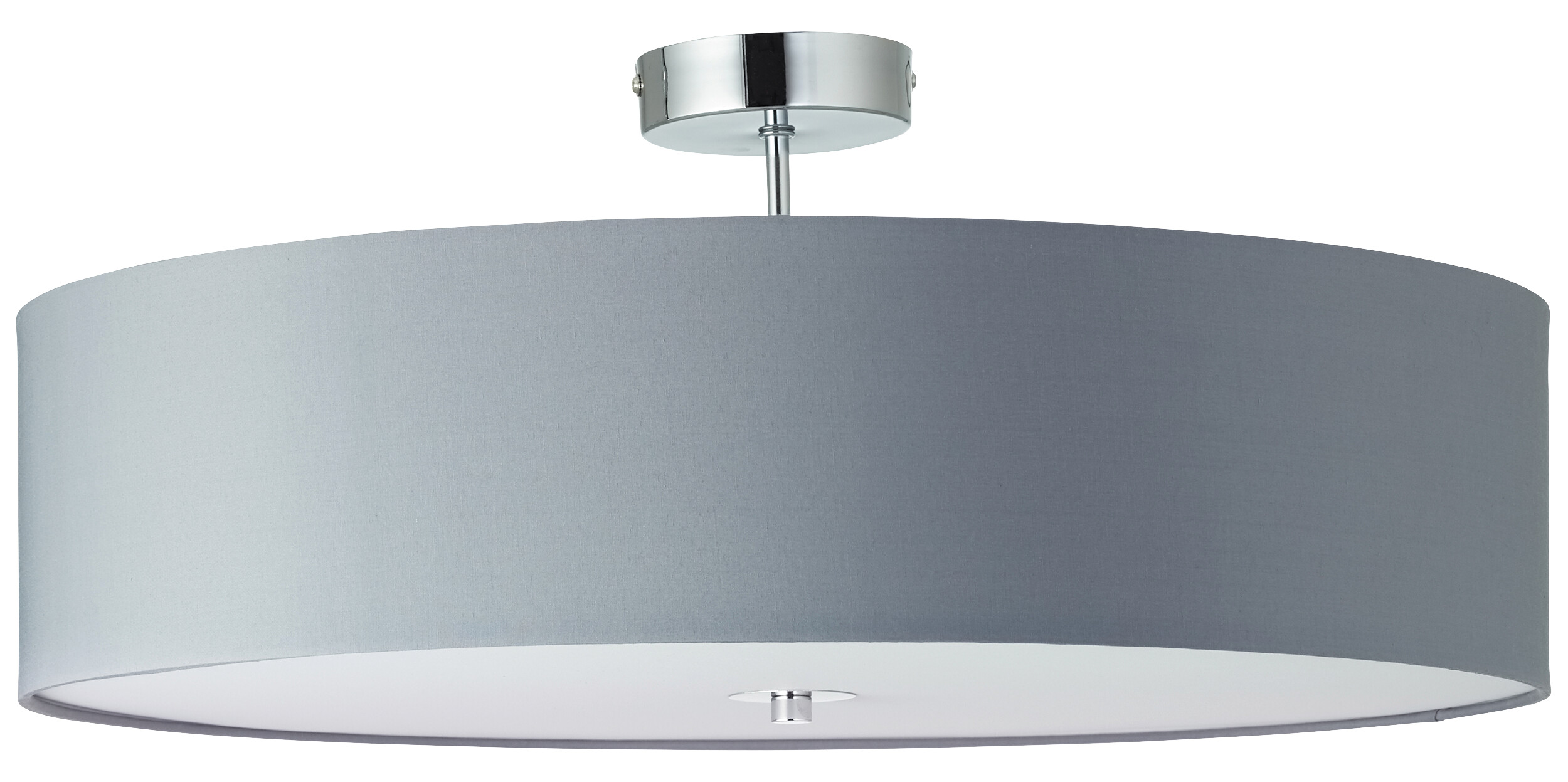 Brilliant Deckenleuchte Andria 93522/22 hellgrau Chrom Textil Metall H/D: ca. 26,5x60 cm E27 3 Brennstellen
