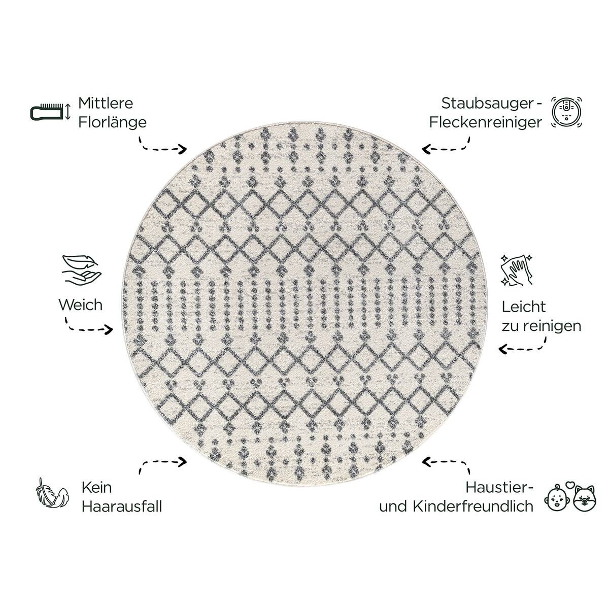 Sanat Teppich creme B/L: ca. 150x150 cm
