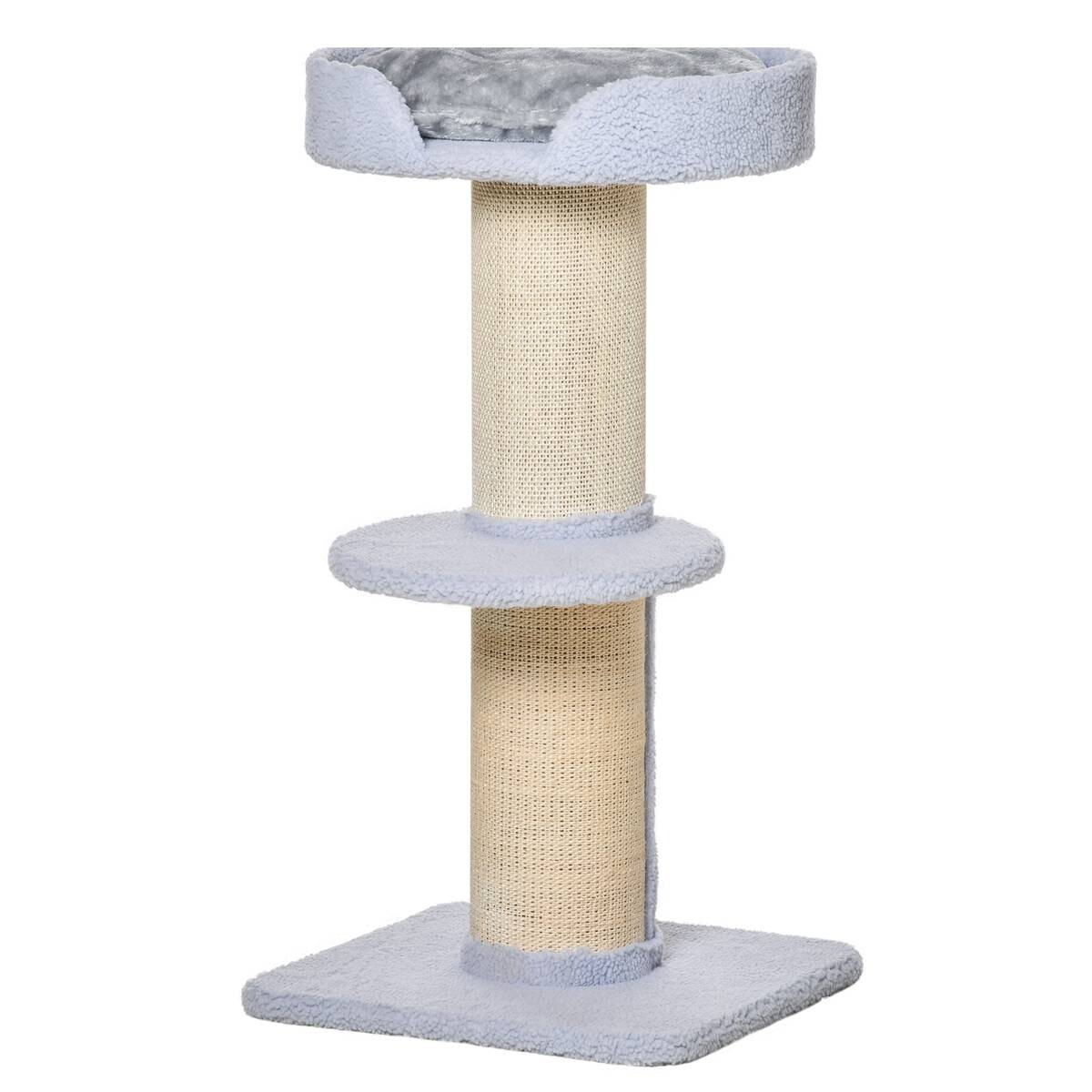 PawHut Kratzbaum hellgrau Sisal B/H/L: ca. 45x91x45 cm