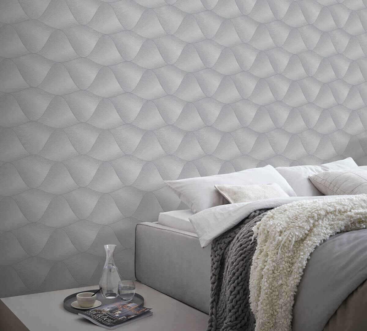 Erismann Vliestapete Wellen hellgrau B/L: ca. 53x1005 cm Erismann Vliestapete Wellen hellgrau B/L: ca. 53x1005 cm