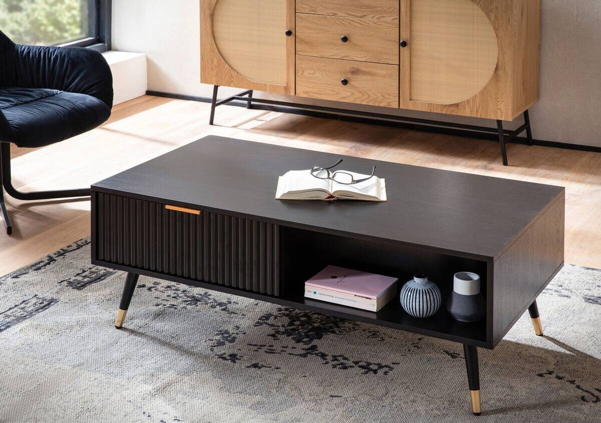 Wohnling Couchtisch schwarz B/H/T: ca. 110x43x60 cm