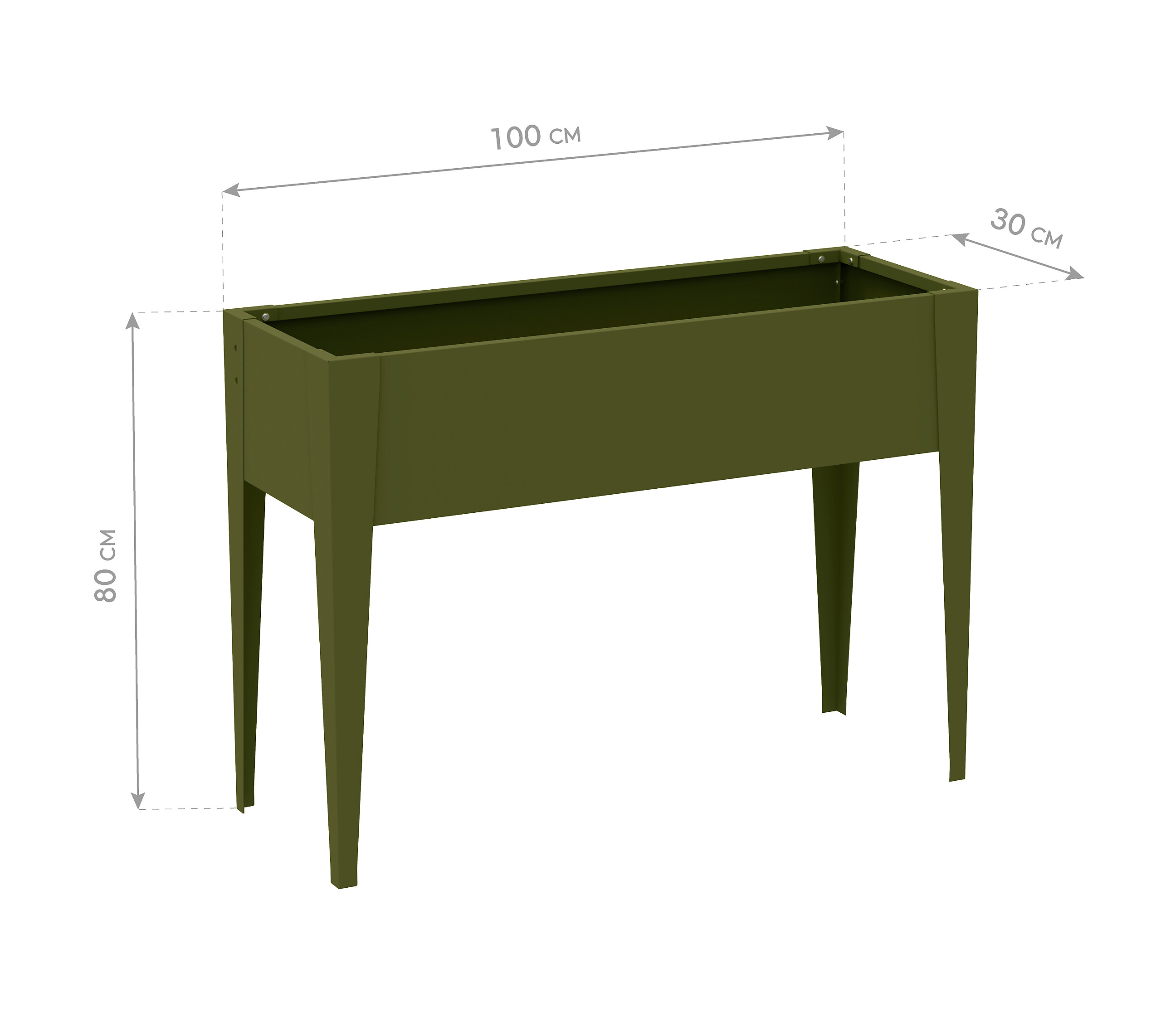 Westmann Hochbeet Vedura olive Stahl B/H/L: ca. 100x80x30 cm
