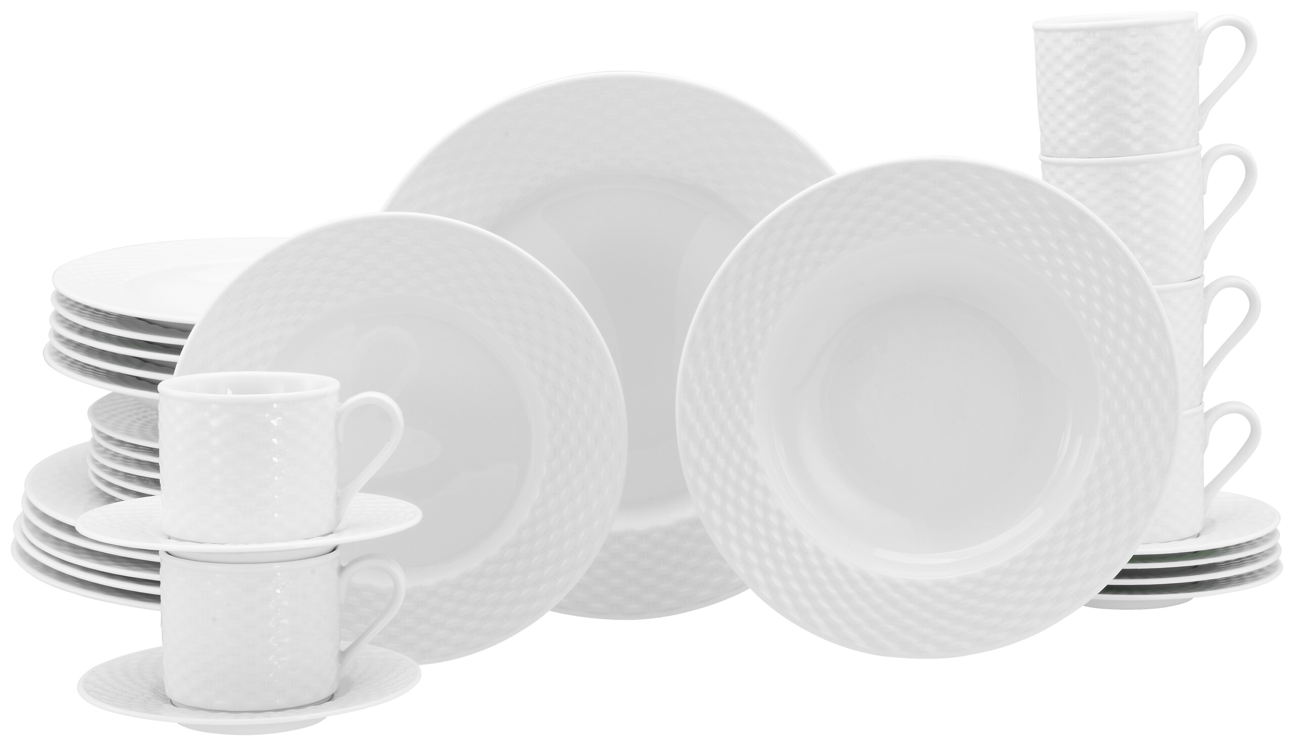 CreaTable Kombiservice Polo weiß Porzellan 30 tlg.