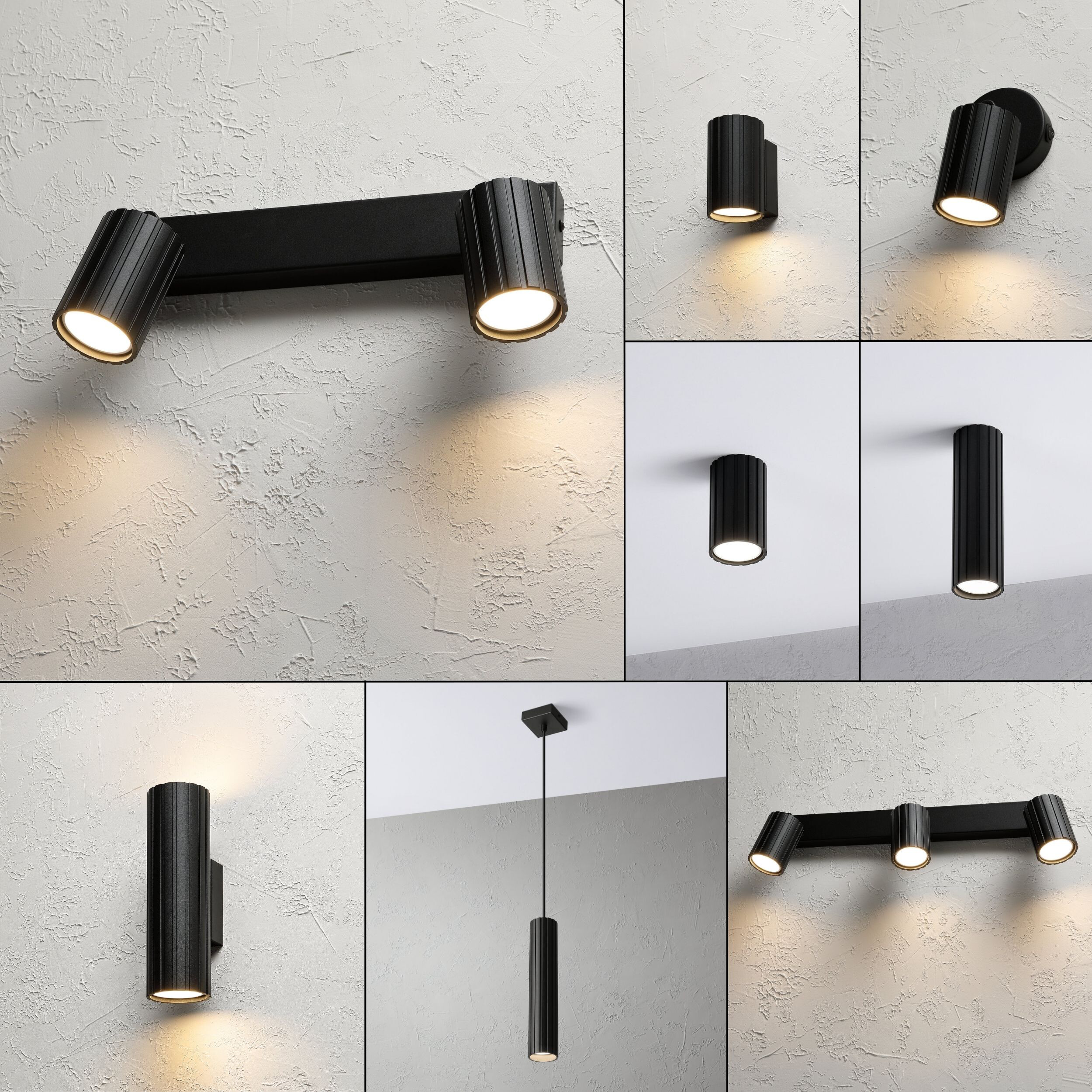 Lamkur Strahler Prisma schwarz Stahl B/H/L: ca. 6,5x16,5x30 cm 2 Brennstellen