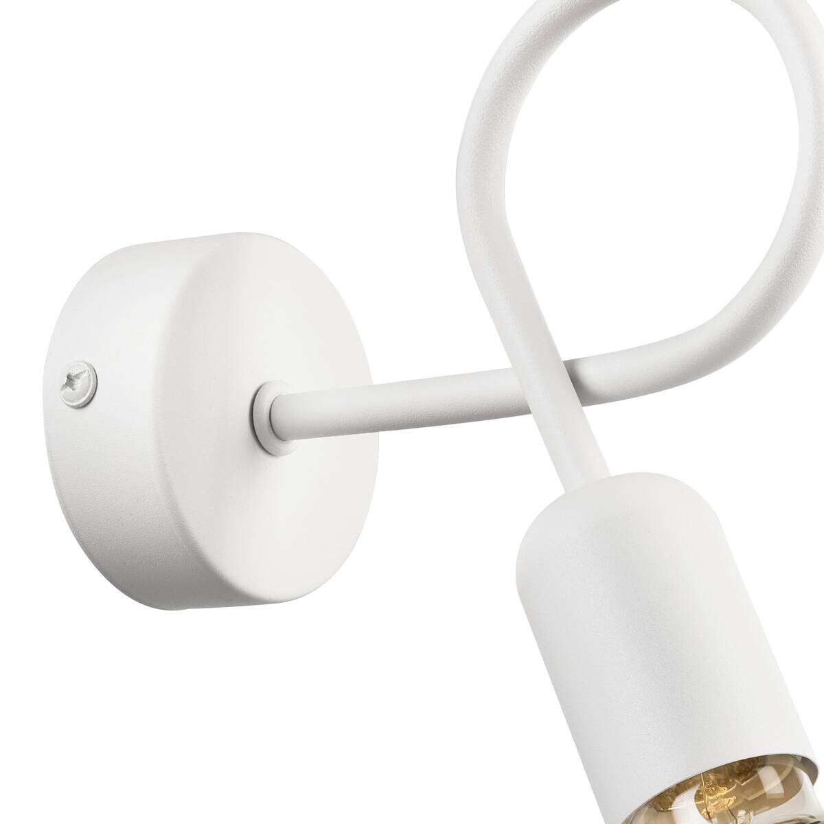 Lamkur Wandleuchte weiß Stahl B/H/L: ca. 8x18x16 cm E27 1 Brennstellen