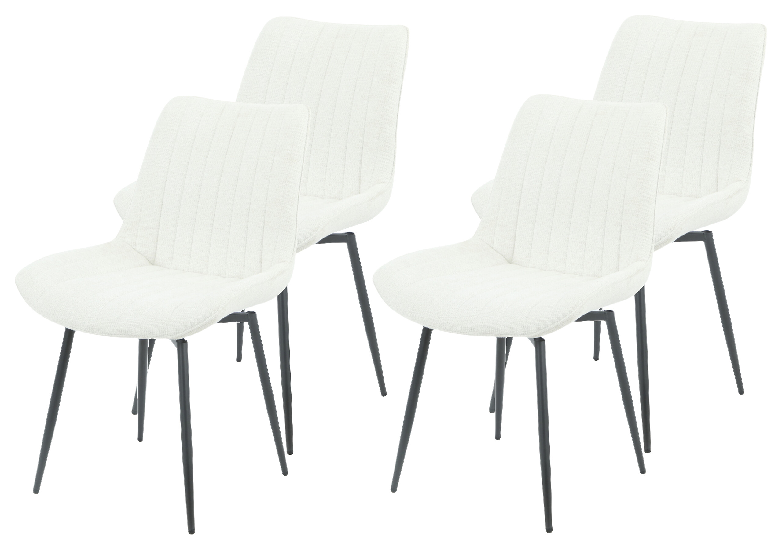 Stuhl Newport, 4er-Set beige Microfaser Webstoff B/H/T: ca. 54x85x63 cm