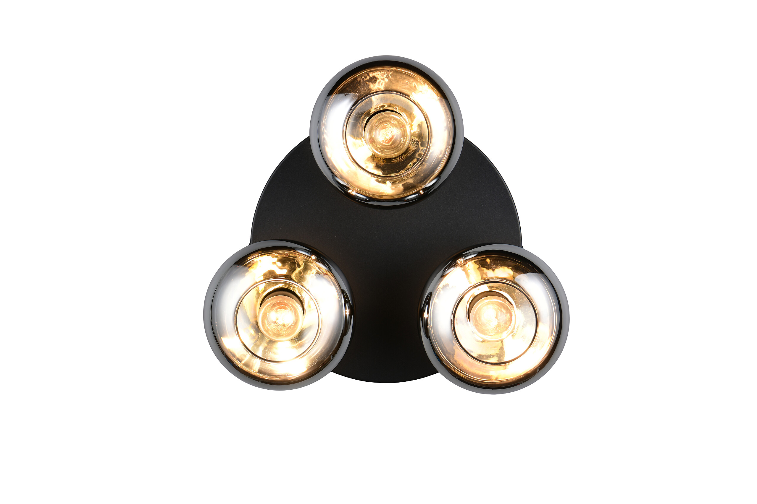 Reality Leuchten Deckenleuchte Divina mattschwarz Rauch Metall D: ca. 39 cm null 3 Brennstellen