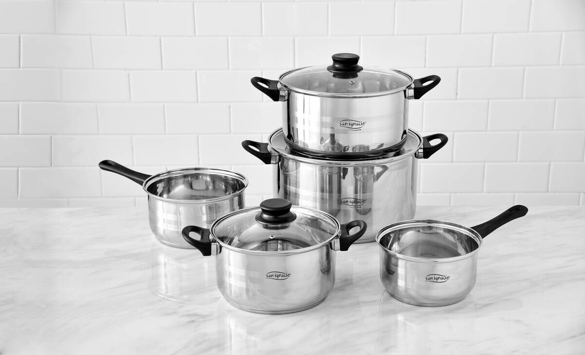 SAN IGNACIO Topfset TOLEDO silber Edelstahl 8 tlg.