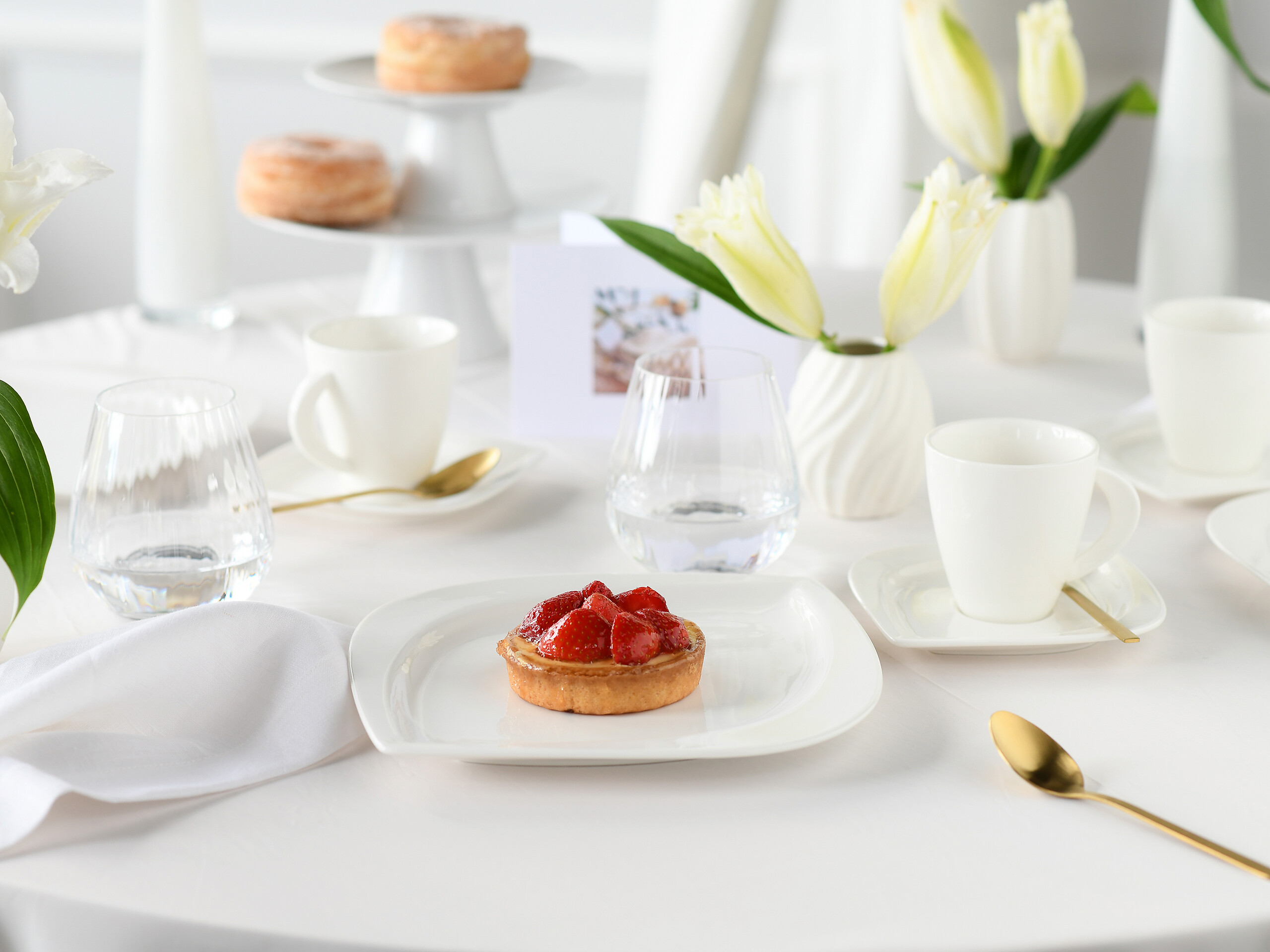 CreaTable Kaffeeservice Melbourne creme Porzellan 18 tlg.